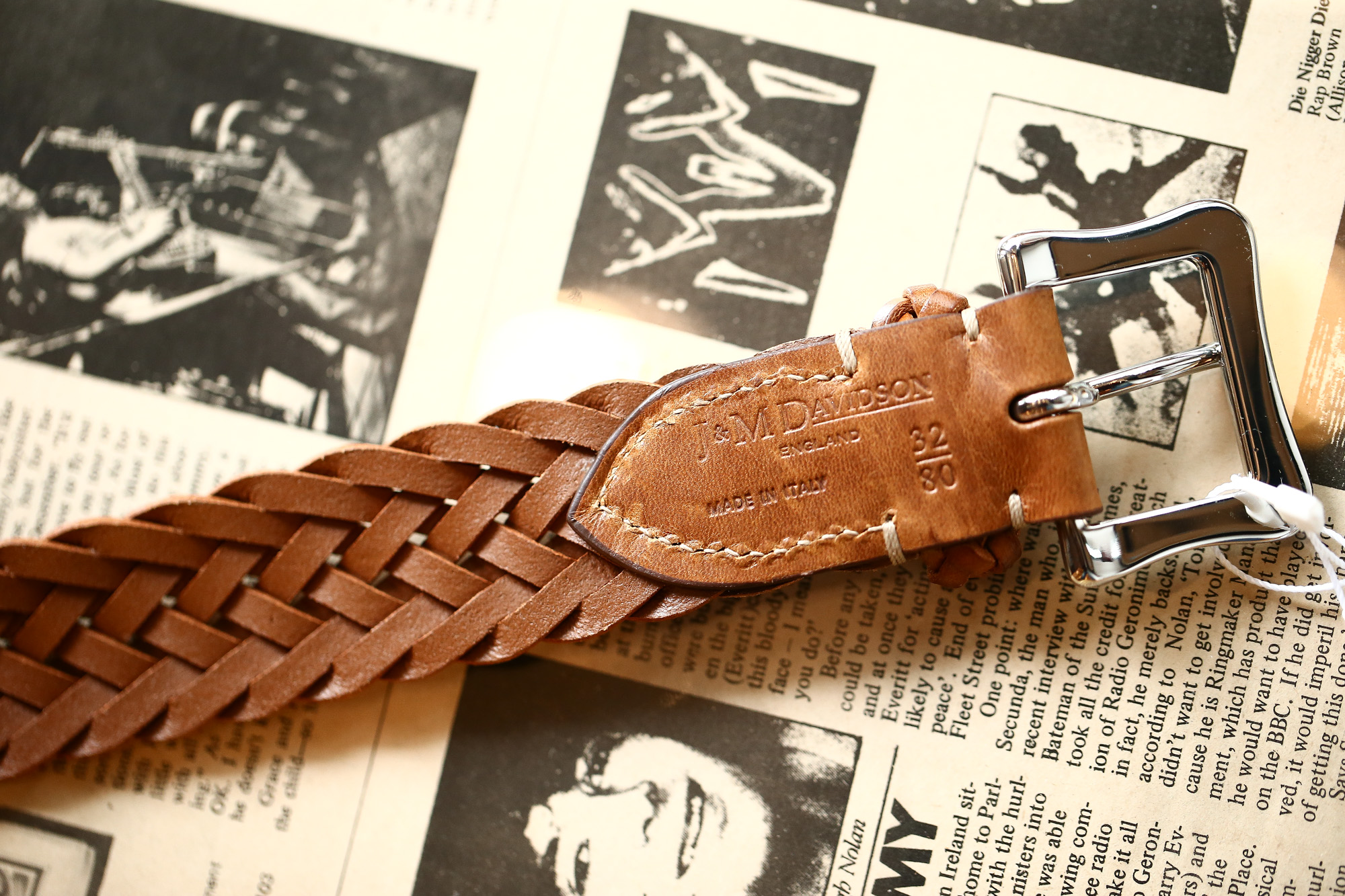 J&M DAVIDSON (ジェイアンドエムデヴィッドソン) ENVELOPE BUCKLE TIP END PLAITED BELT 30MM (エンベロープバックルチップエンドプレーテッドベルト 30mm) 1364 CALF LEATHER (カーフレザー) プンターレ メッシュベルト TAN (タン・290) Made in italy (イタリア製) 愛知 名古屋 Alto e Diritto アルト エ デリット jmdavidson ジェイエムデヴィッドソン ベルト メッシュ