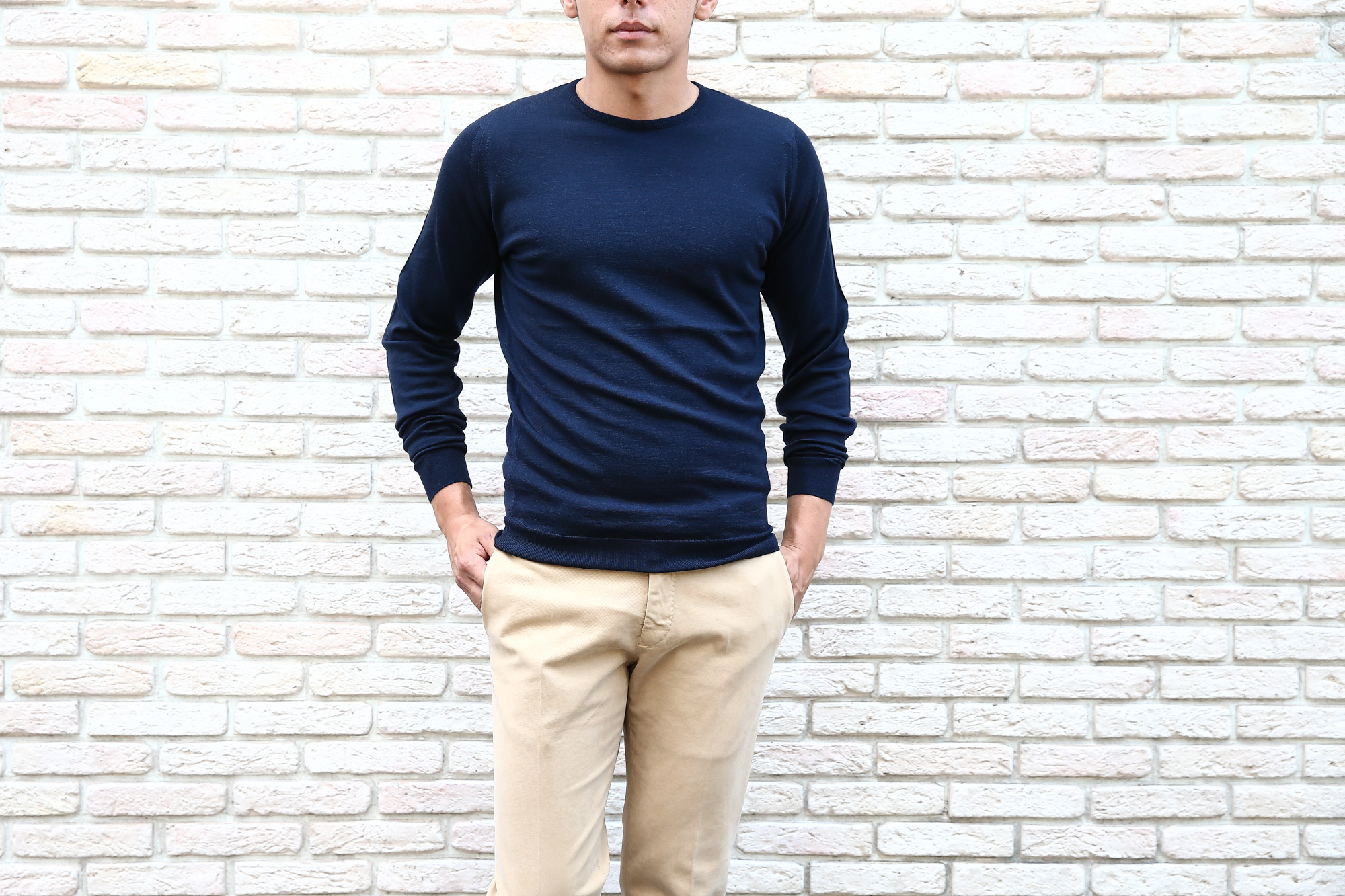 JOHN SMEDLEY (ジョンスメドレー) SICILY (シシリー) 30G Merino Wool (30ゲージメリノウール) クルーネックセーター MIDNIGHT (ミッドナイト) Made in England (イギリス製)　2018 秋冬 johnsmedley ジョンスメドレー 愛知 名古屋 Alto e Diritto アルト エ デリット alto e diritto アルトエデリット