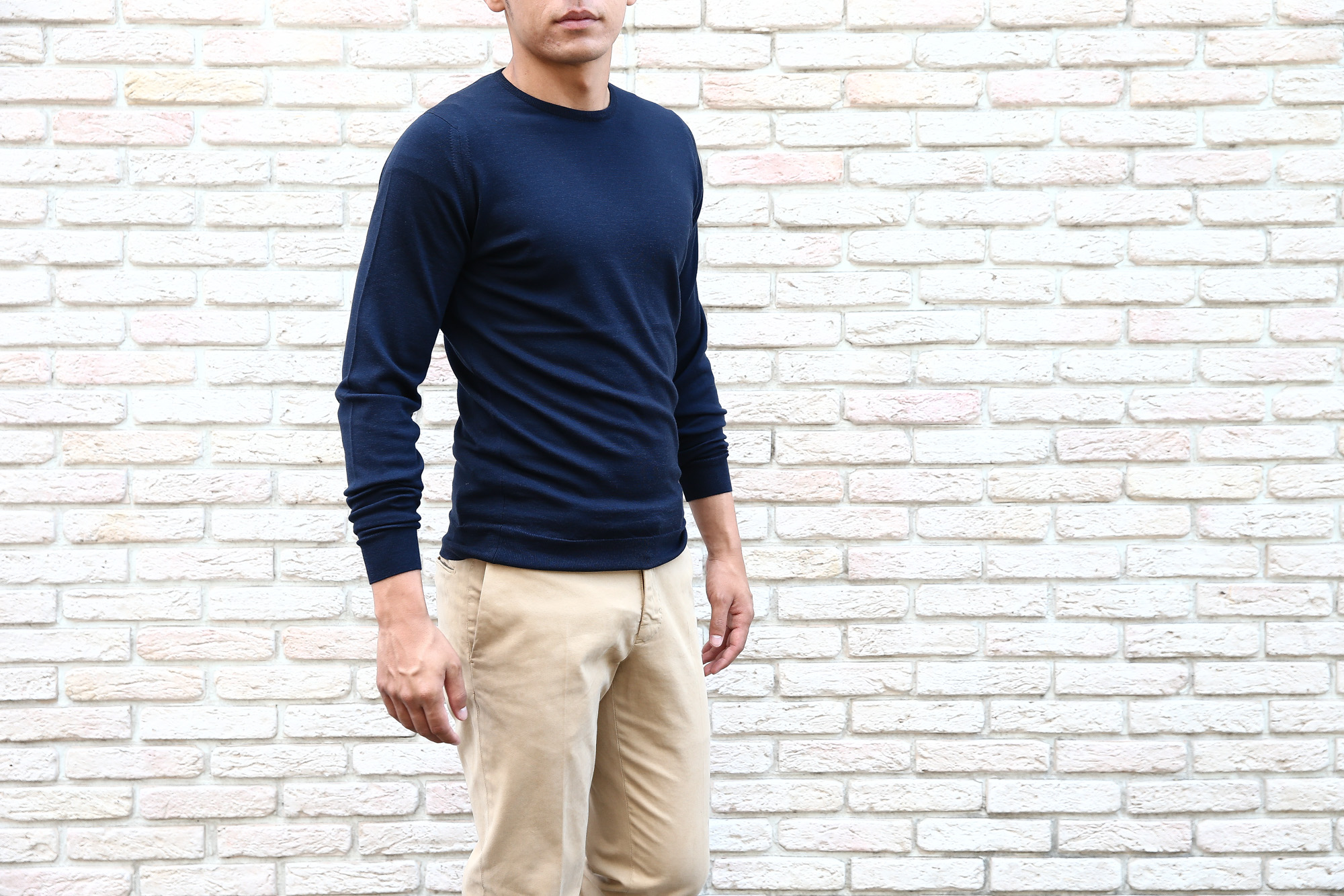 JOHN SMEDLEY (ジョンスメドレー) SICILY (シシリー) 30G Merino Wool (30ゲージメリノウール) クルーネックセーター MIDNIGHT (ミッドナイト) Made in England (イギリス製)　2018 秋冬 johnsmedley ジョンスメドレー 愛知 名古屋 Alto e Diritto アルト エ デリット alto e diritto アルトエデリット