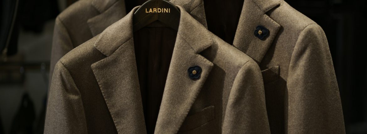 LARDINI (ラルディーニ) Cashmere Spolverino Chester coat (カシミヤ スポルベリーノ チェスターコート) カシミヤフラノ生地 シングル チェスターコート BEIGE (ベージュ・1) Made in italy (イタリア製) 2018 秋冬新作 lardini 愛知 名古屋 ZODIAC ゾディアック alto e diritto アルトエデリット