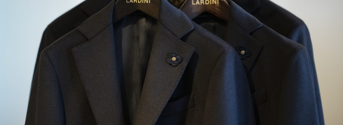 LARDINI (ラルディーニ) Spolverino Chester coat (スポルベリーノ チェスターコート) フラノウール生地 シングル チェスターコート NAVY (ネイビー・5) Made in italy (イタリア製) 2018 秋冬新作 lardini 愛知 名古屋 ZODIAC ゾディアック alto e diritto アルトエデリット コート