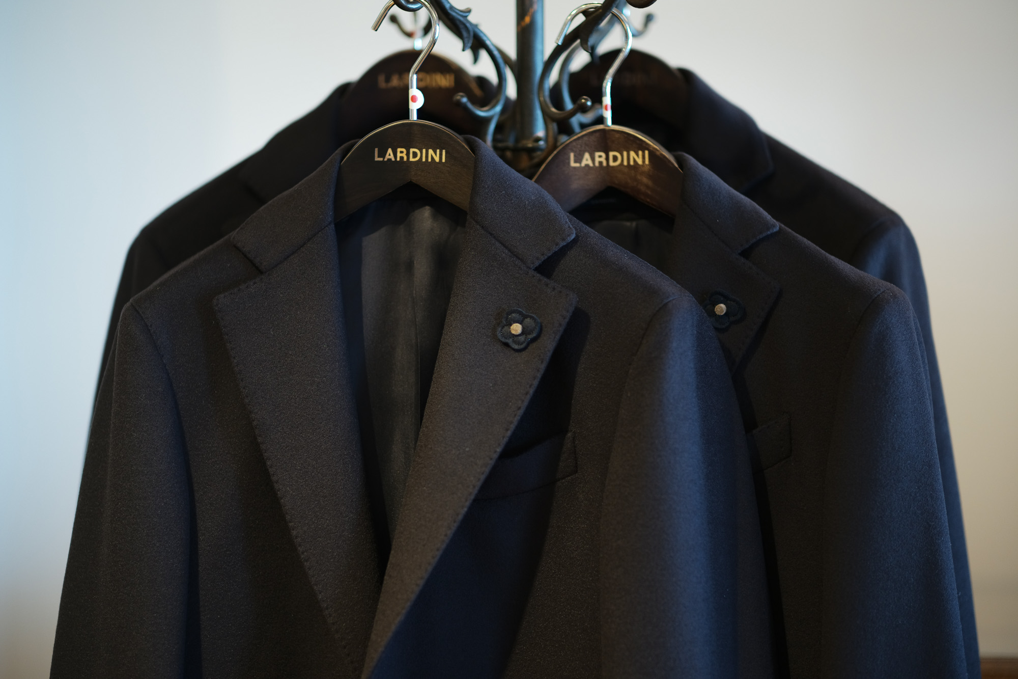 LARDINI (ラルディーニ) Spolverino Chester coat (スポルベリーノ チェスターコート) フラノウール生地 シングル チェスターコート NAVY (ネイビー・5) Made in italy (イタリア製) 2018 秋冬新作 lardini 愛知 名古屋 Alto e Diritto アルト エ デリット alto e diritto アルトエデリット コート