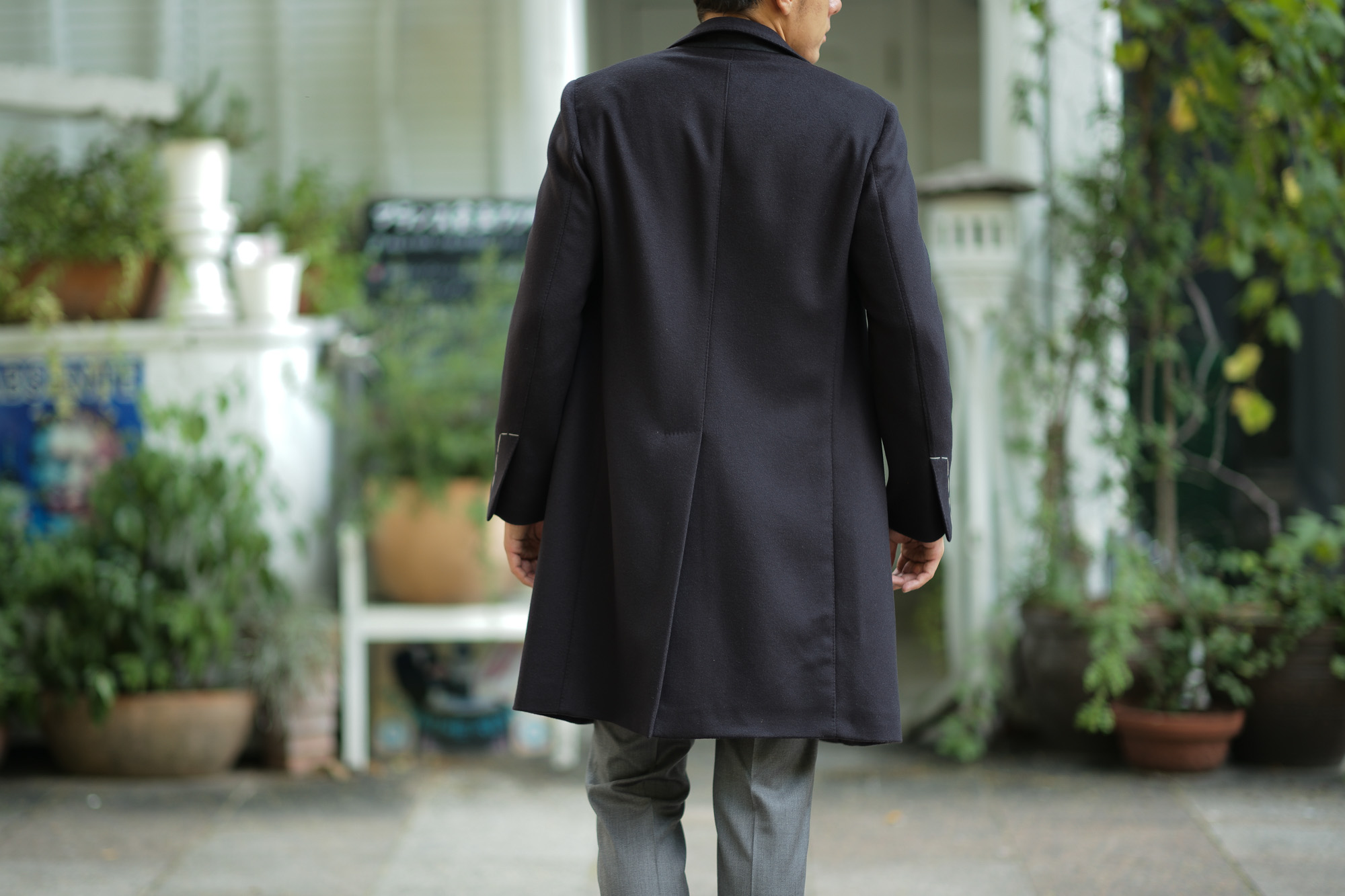 LARDINI (ラルディーニ) Spolverino Chester coat (スポルベリーノ チェスターコート) フラノウール生地 シングル チェスターコート NAVY (ネイビー・5) Made in italy (イタリア製) 2018 秋冬新作 lardini 愛知 名古屋 Alto e Diritto アルト エ デリット alto e diritto アルトエデリット コート