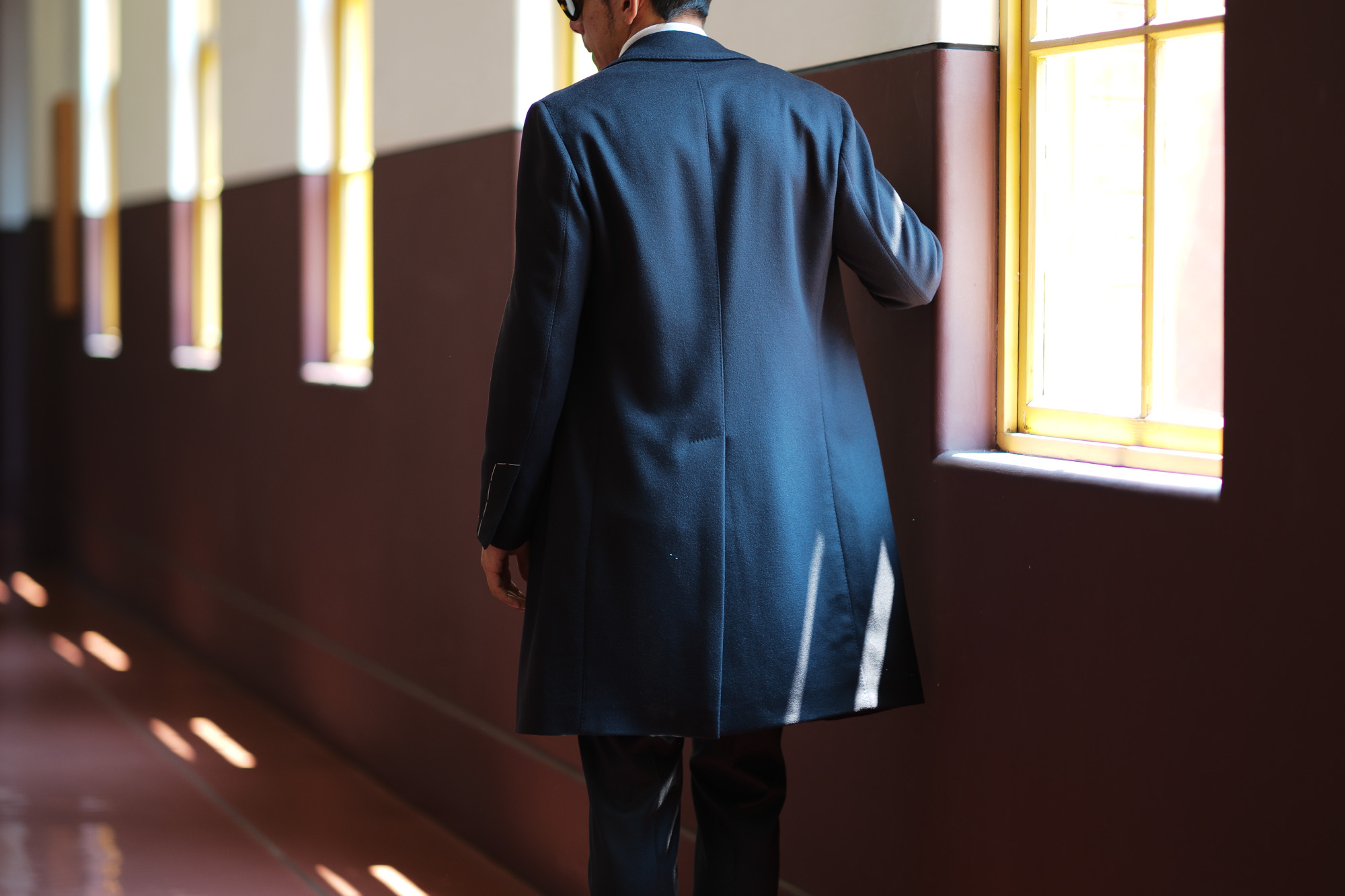 LARDINI (ラルディーニ) Spolverino Chester coat (スポルベリーノ チェスターコート) フラノウール生地 シングル チェスターコート NAVY (ネイビー・5) Made in italy (イタリア製) 2018 秋冬新作 lardini 愛知 名古屋 Alto e Diritto アルト エ デリット alto e diritto アルトエデリット コート