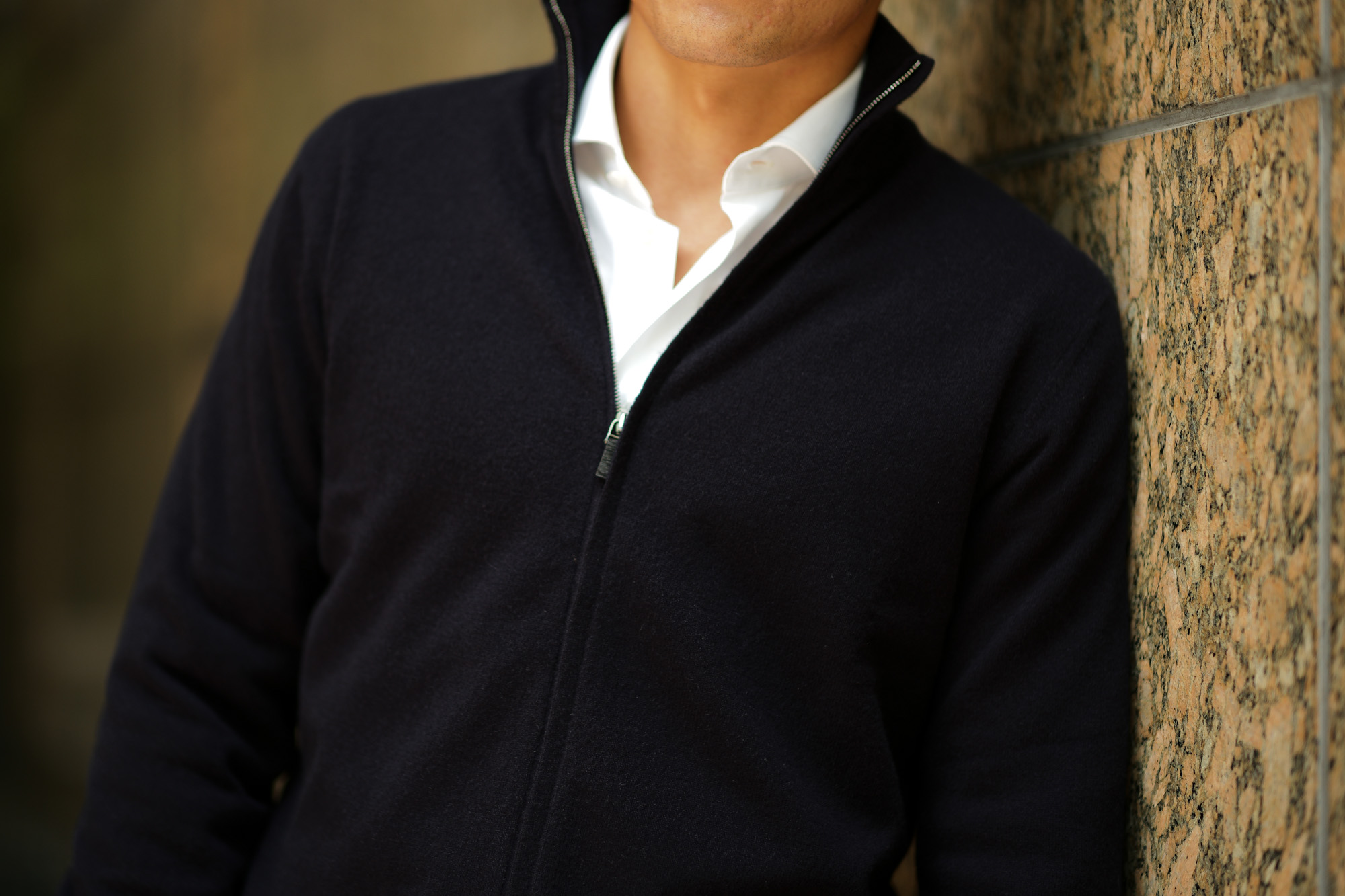 Cruciani (クルチアーニ) Cashmere Zip Up Cardigan (カシミヤ ジップアップ カーディガン) Cashmere 100% ハイゲージ カシミヤニット カーディガン NAVY (ネイビー・201473) made in italy (イタリア製) 2018 秋冬新作 愛知 名古屋 Alto e Diritto アルト エ デリット alto e diritto アルトエデリット