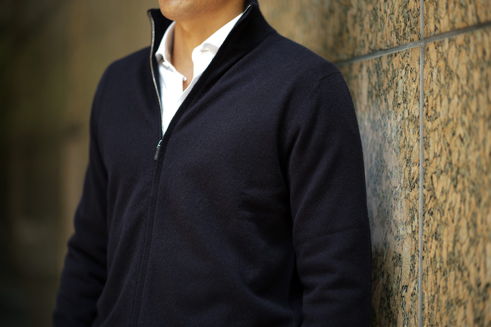 Cruciani (クルチアーニ) Cashmere Zip Up Cardigan (カシミヤ ジップアップ カーディガン) Cashmere 100% ハイゲージ カシミヤニット カーディガン NAVY (ネイビー・201473) made in italy (イタリア製) 2018 秋冬新作 愛知 名古屋 Alto e Diritto アルト エ デリット alto e diritto アルトエデリット