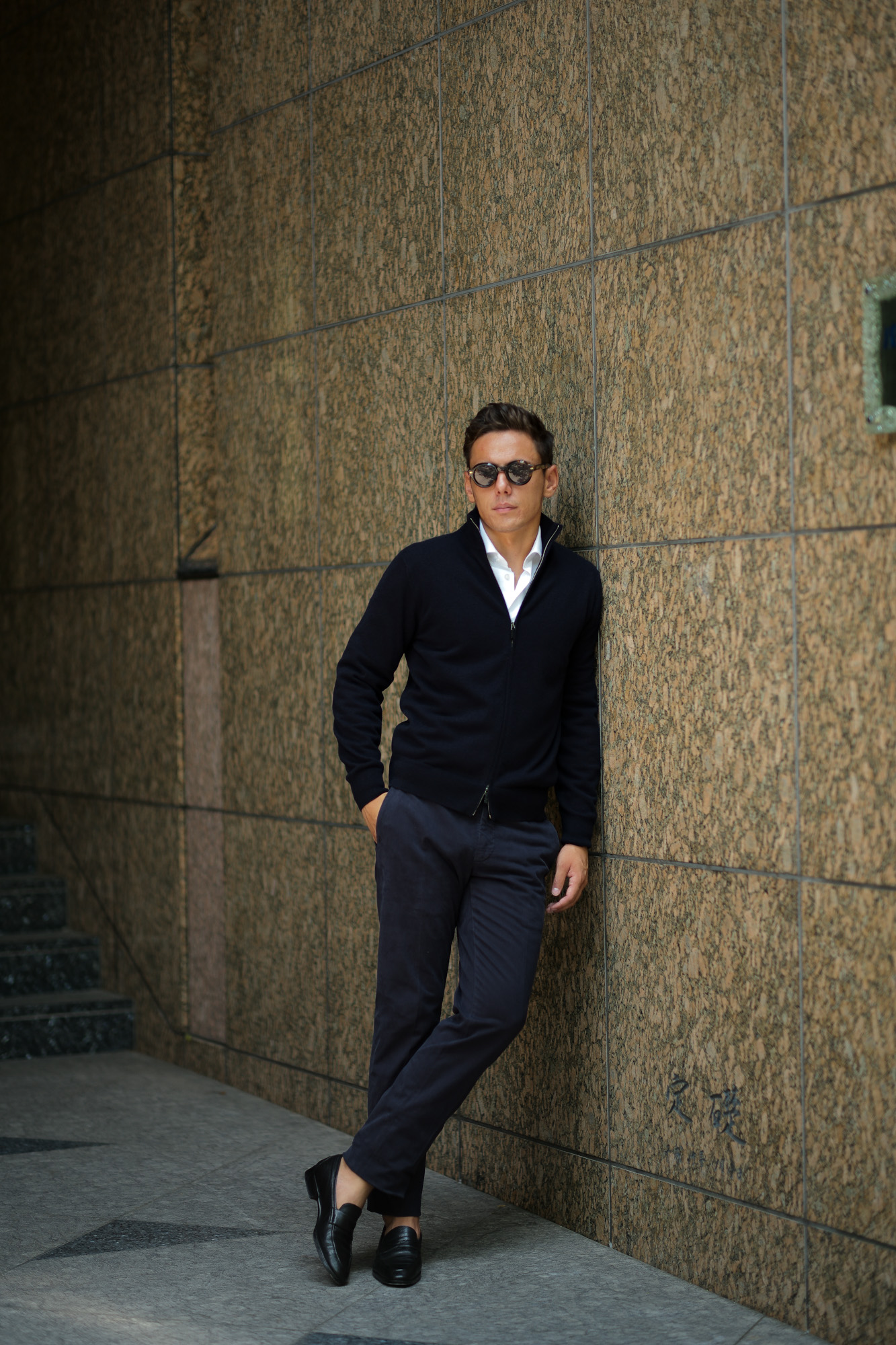 Cruciani (クルチアーニ) Cashmere Zip Up Cardigan (カシミヤ ジップアップ カーディガン) Cashmere 100% ハイゲージ カシミヤニット カーディガン NAVY (ネイビー・201473) made in italy (イタリア製) 2018 秋冬新作 愛知 名古屋 Alto e Diritto アルト エ デリット alto e diritto アルトエデリット