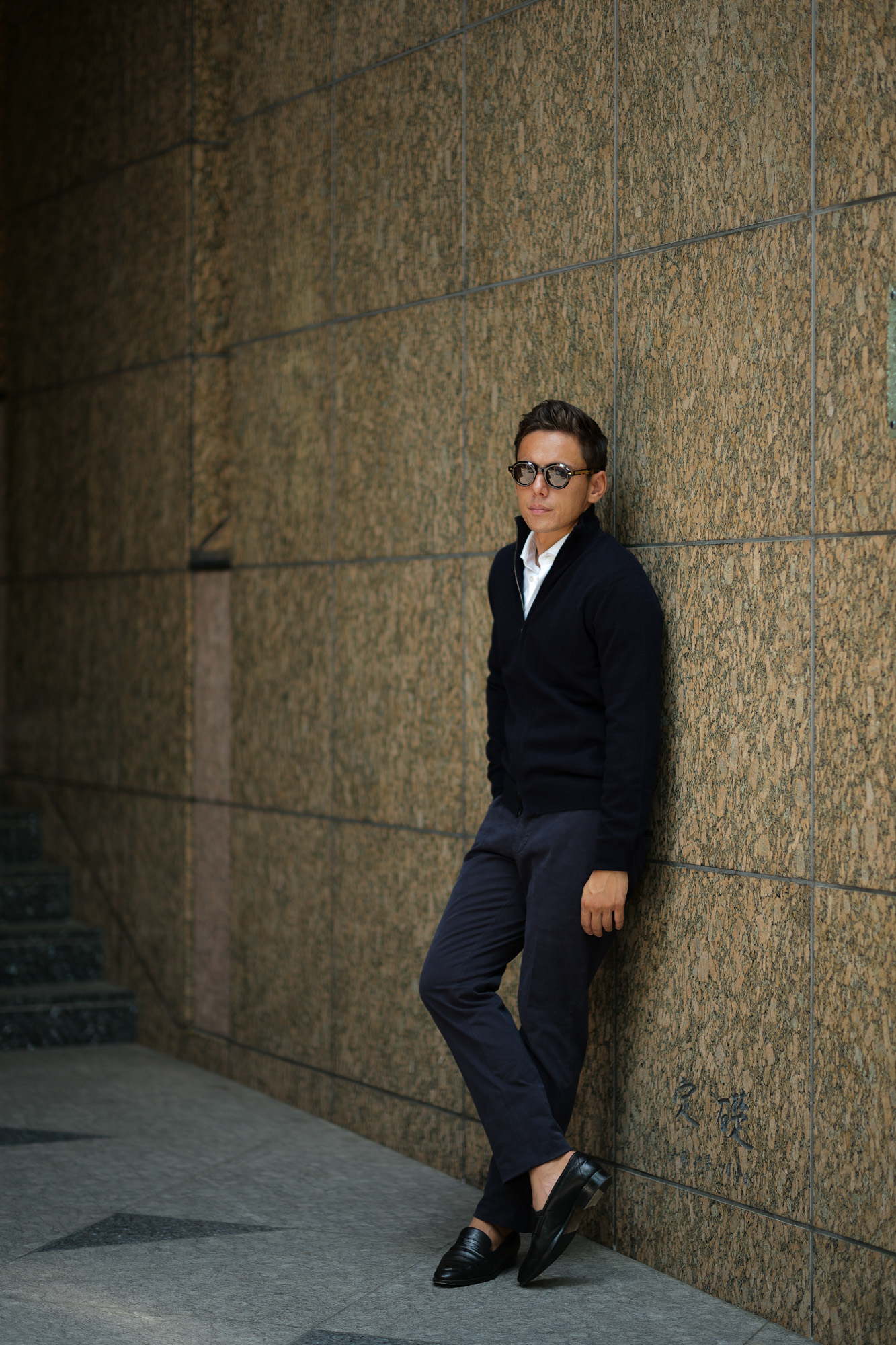 Cruciani (クルチアーニ) Cashmere Zip Up Cardigan (カシミヤ ジップアップ カーディガン) Cashmere 100% ハイゲージ カシミヤニット カーディガン NAVY (ネイビー・201473) made in italy (イタリア製) 2018 秋冬新作 愛知 名古屋 Alto e Diritto アルト エ デリット alto e diritto アルトエデリット