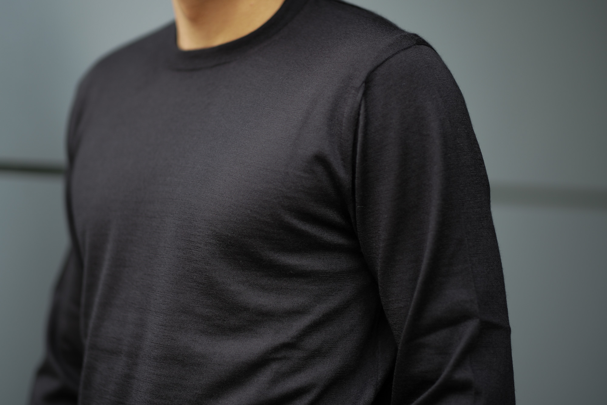  Cruciani (クルチアーニ) Silk Cashmere Crew Neck Sweater (シルクカシミヤ クルーネック セーター) ハイゲージ シルクカシミヤニット セーター BLACK (ブラック・NERO) made in italy (イタリア製) 2018 秋冬新作 愛知 名古屋 Alto e Diritto アルト エ デリット alto e diritto アルトエデリット