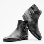 ENZO BONAFE(エンツォボナフェ) ART.3995 Double strap boot Du Puy Vitello デュプイ社ボックスカーフ ダブルストラップブーツ NERO (ブラック) made in italy (イタリア製) 2019 春夏 【ご予約受付中】のイメージ