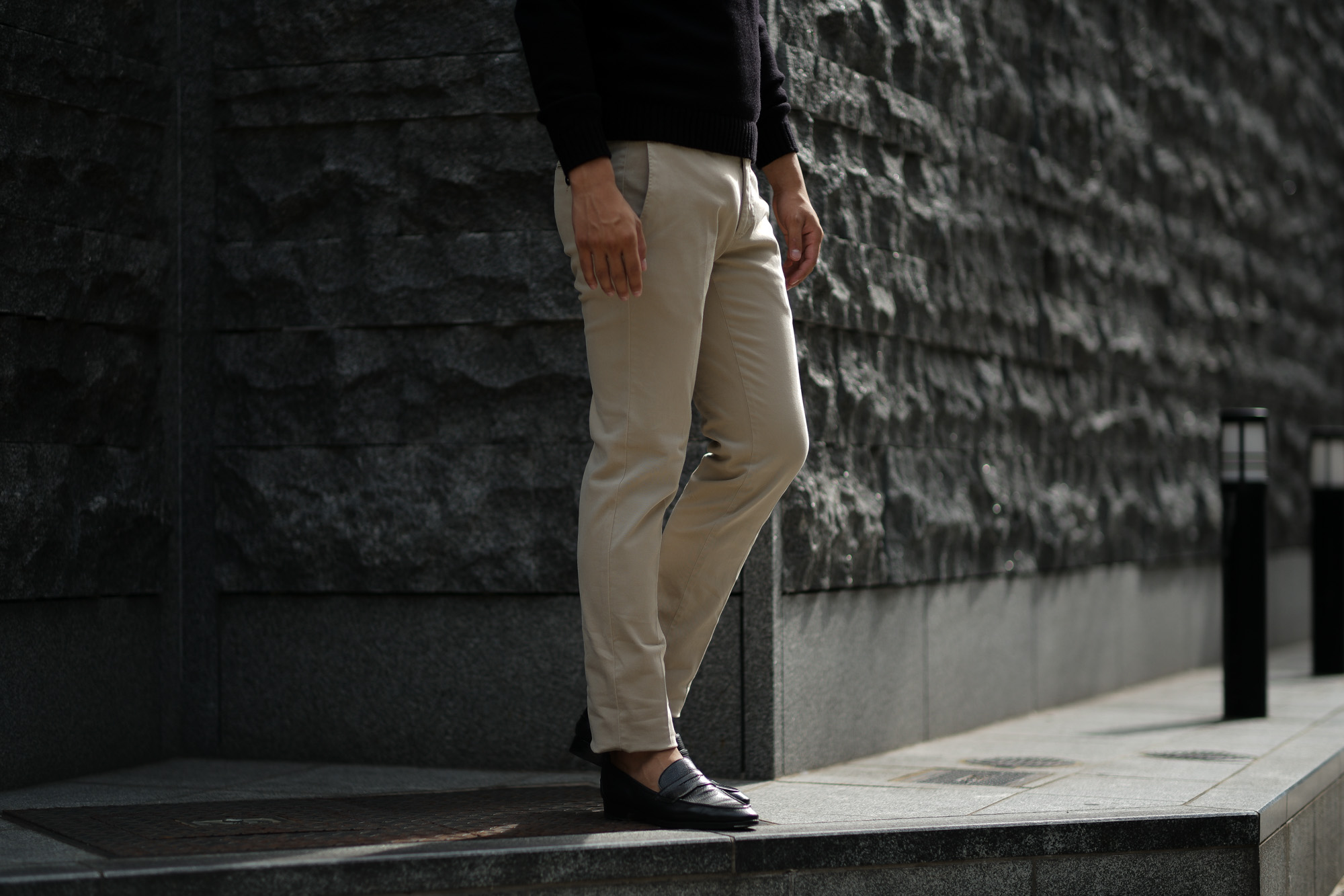 PT01 (ピーティーゼロウーノ) BUSINESS (ビジネス) SUPER SLIM FIT (スーパースリムフィット) Soft Touch Stretch Cotton Garment Dye ストレッチ コットン スラックス パンツ BEIGE (ベージュ・0040) 2018 秋冬新作 スラックス 茶チノ 愛知 名古屋 Alto e Diritto アルト エ デリット alto e diritto アルトエデリット