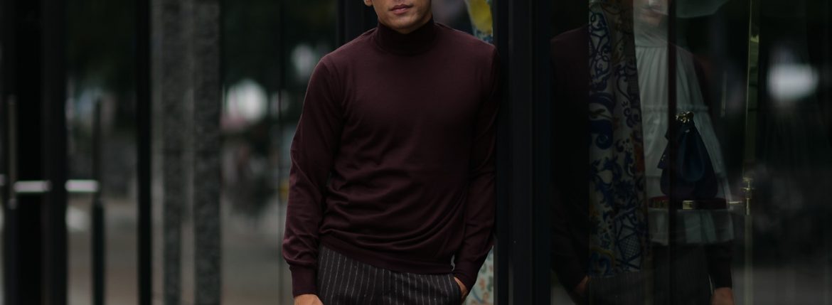 Cruciani (クルチアーニ) Cashmere Mock Neck Sweater (カシミヤ モックネック セーター) Cashmere 100% ハイゲージ カシミヤニット モックネック セーター BORDEAUX (ボルドー・31580) made in italy (イタリア製) 2018 秋冬新作 愛知 名古屋 alto e diritto アルトエデリット カシミヤ セレクトショップ 洋服屋