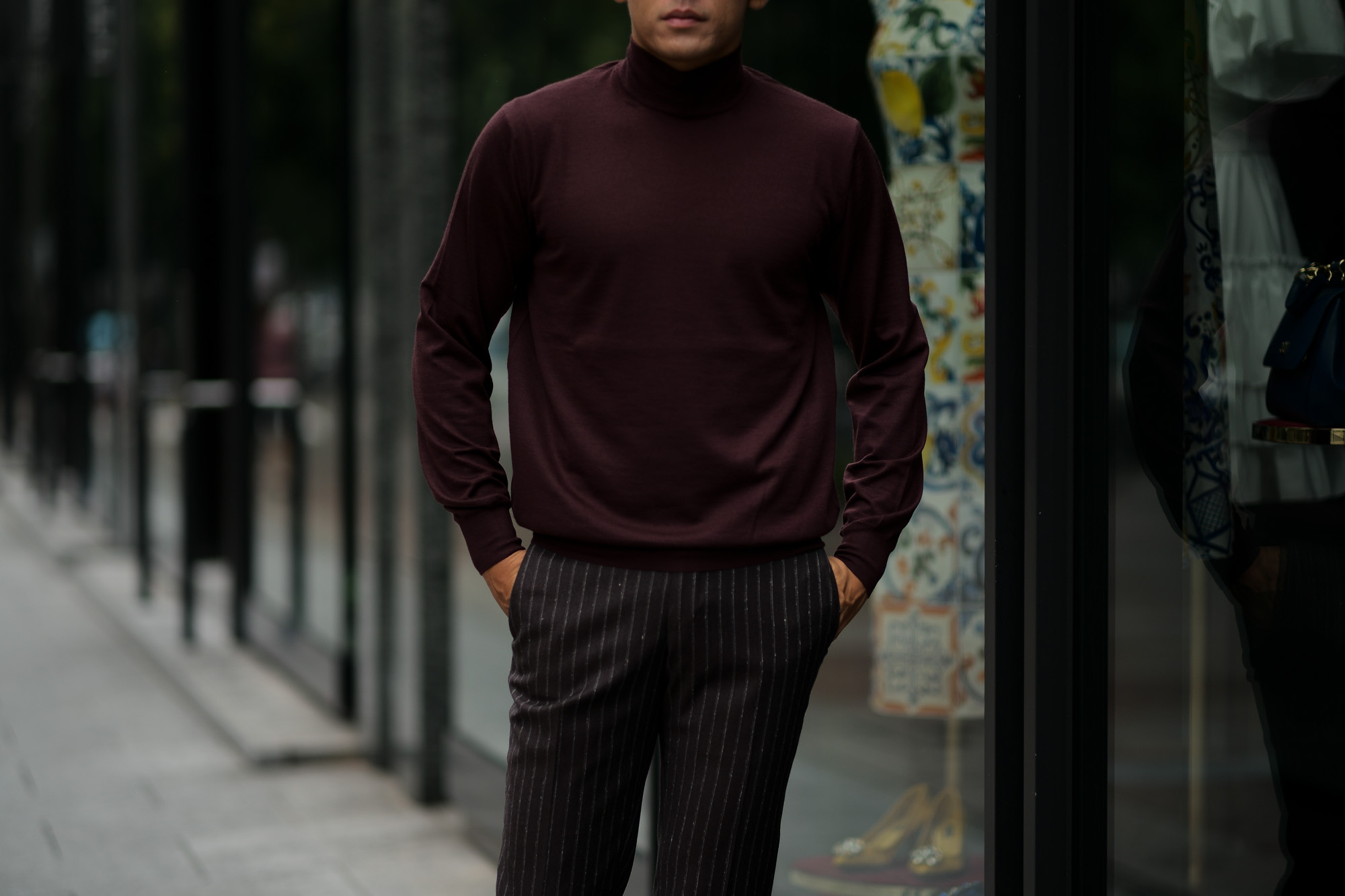 Cruciani (クルチアーニ) Cashmere Mock Neck Sweater (カシミヤ モックネック セーター) Cashmere 100% ハイゲージ カシミヤニット モックネック セーター BORDEAUX (ボルドー・31580) made in italy (イタリア製) 2018 秋冬新作 愛知 名古屋 alto e diritto アルトエデリット カシミヤ セレクトショップ 洋服屋