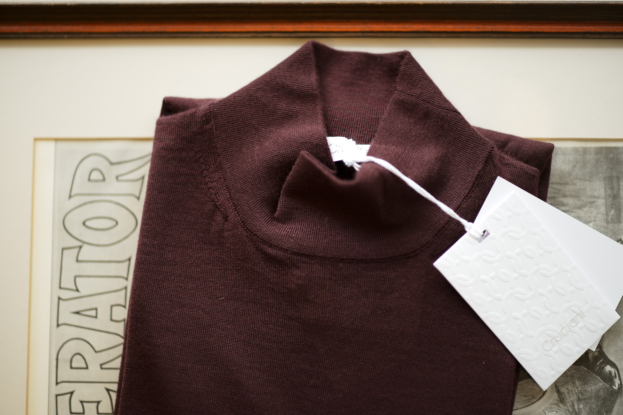 Cruciani (クルチアーニ) Cashmere Mock Neck Sweater (カシミヤ モックネック セーター) Cashmere 100% ハイゲージ カシミヤニット モックネック セーター BORDEAUX (ボルドー・31580) made in italy (イタリア製) 2018 秋冬新作 愛知 名古屋 alto e diritto アルトエデリット カシミヤ