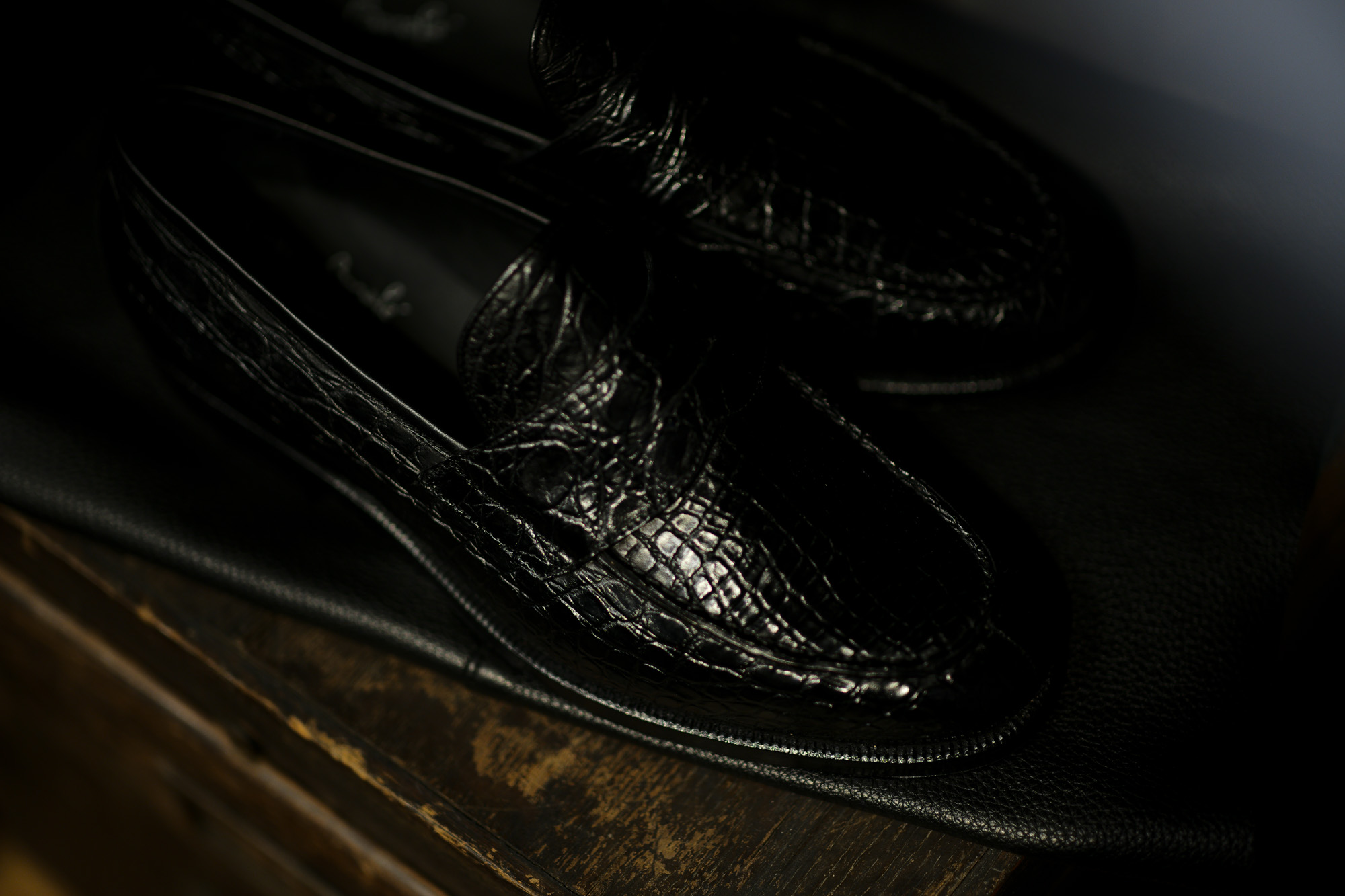 ENZO BONAFE (エンツォボナフェ) ART.3713 Coin Loafer コインローファー Crocodile クロコダイル エキゾチックレザーシューズ COCCO NERO (ブラック) made in italy (イタリア製) 2018秋冬新作 enzobonafe クロコ クロコローファー 愛知 名古屋 Alto e Diritto アルト エ デリット alto e diritto アルトエデリット