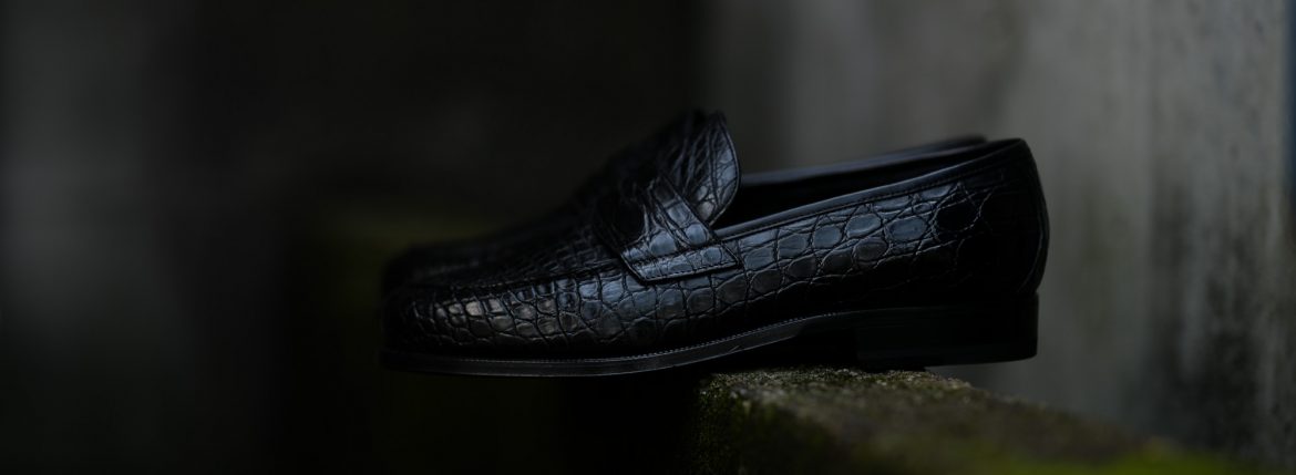 ENZO BONAFE (エンツォボナフェ) ART.3713 Coin Loafer コインローファー Crocodile クロコダイル エキゾチックレザーシューズ COCCO NERO (ブラック) made in italy (イタリア製) 2018秋冬新作 enzobonafe クロコ クロコローファー 愛知 名古屋 ZODIAC ゾディアック alto e diritto アルトエデリット