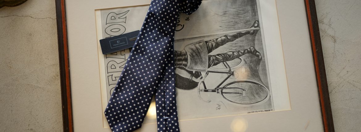 FRANCO BASSI (フランコバッシ) FLOWER TIE (フラワータイ) シルク ジャガード フラワー ネクタイ NAVY (ネイビー・2) Made in italy (イタリア製) 2018 秋冬新作 francobassi flowertie 愛知 名古屋 altoediritto アルトエデリット