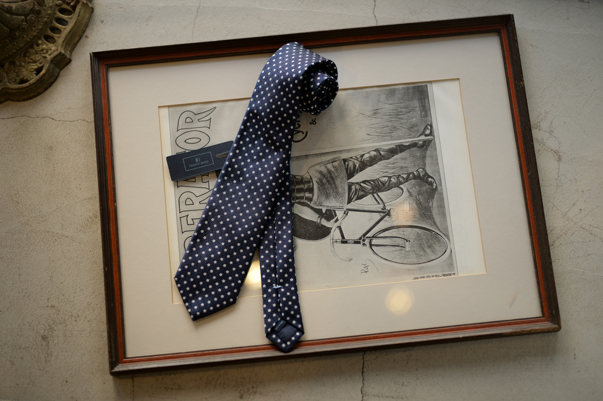 FRANCO BASSI (フランコバッシ) FLOWER TIE (フラワータイ) シルク ジャガード フラワー ネクタイ NAVY (ネイビー・2) Made in italy (イタリア製) 2018 秋冬新作 francobassi flowertie 愛知 名古屋 altoediritto アルトエデリット