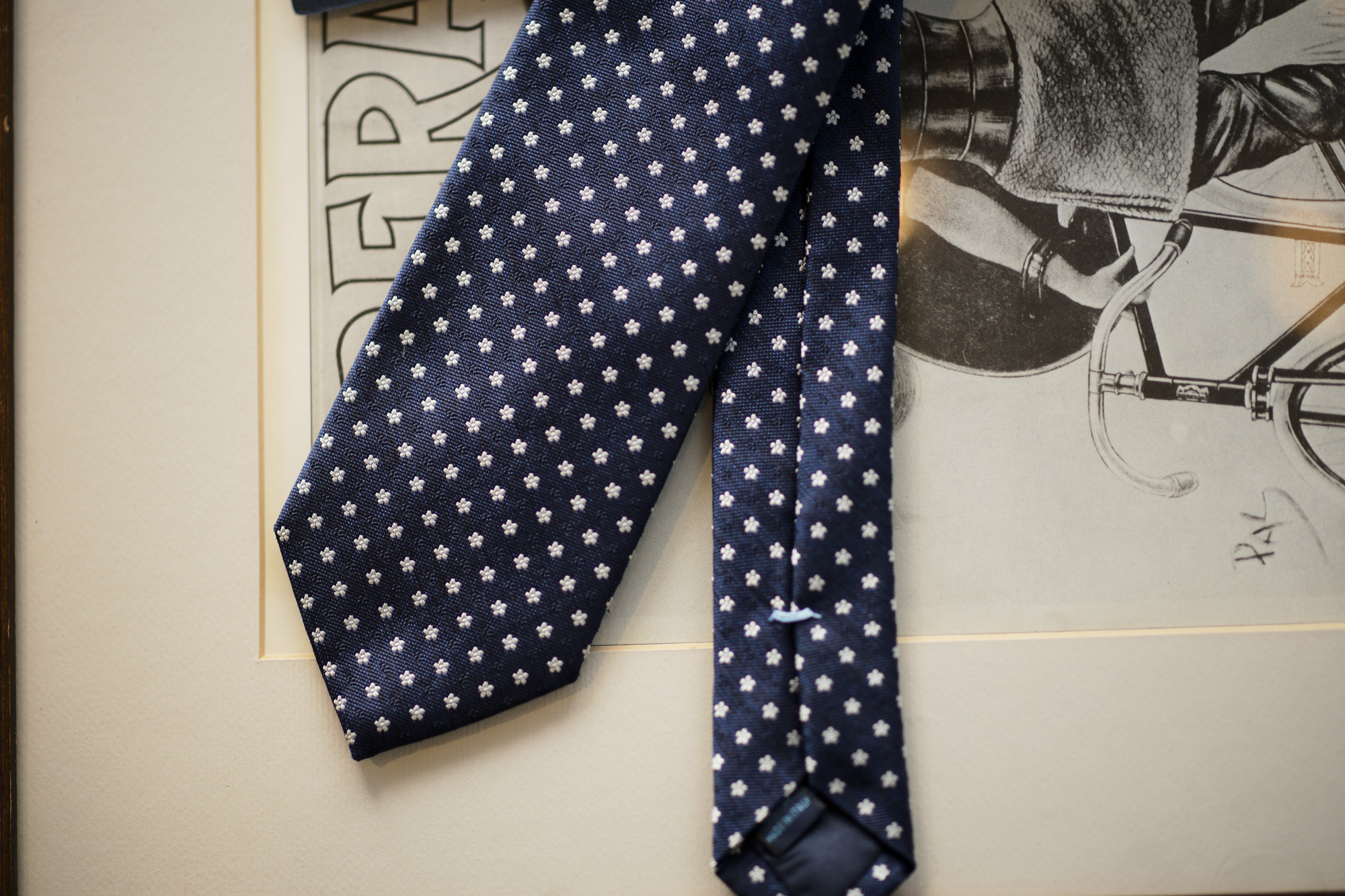 FRANCO BASSI (フランコバッシ) FLOWER TIE (フラワータイ) シルク ジャガード フラワー ネクタイ NAVY (ネイビー・2) Made in italy (イタリア製) 2018 秋冬新作 francobassi flowertie 愛知 名古屋 altoediritto アルトエデリット