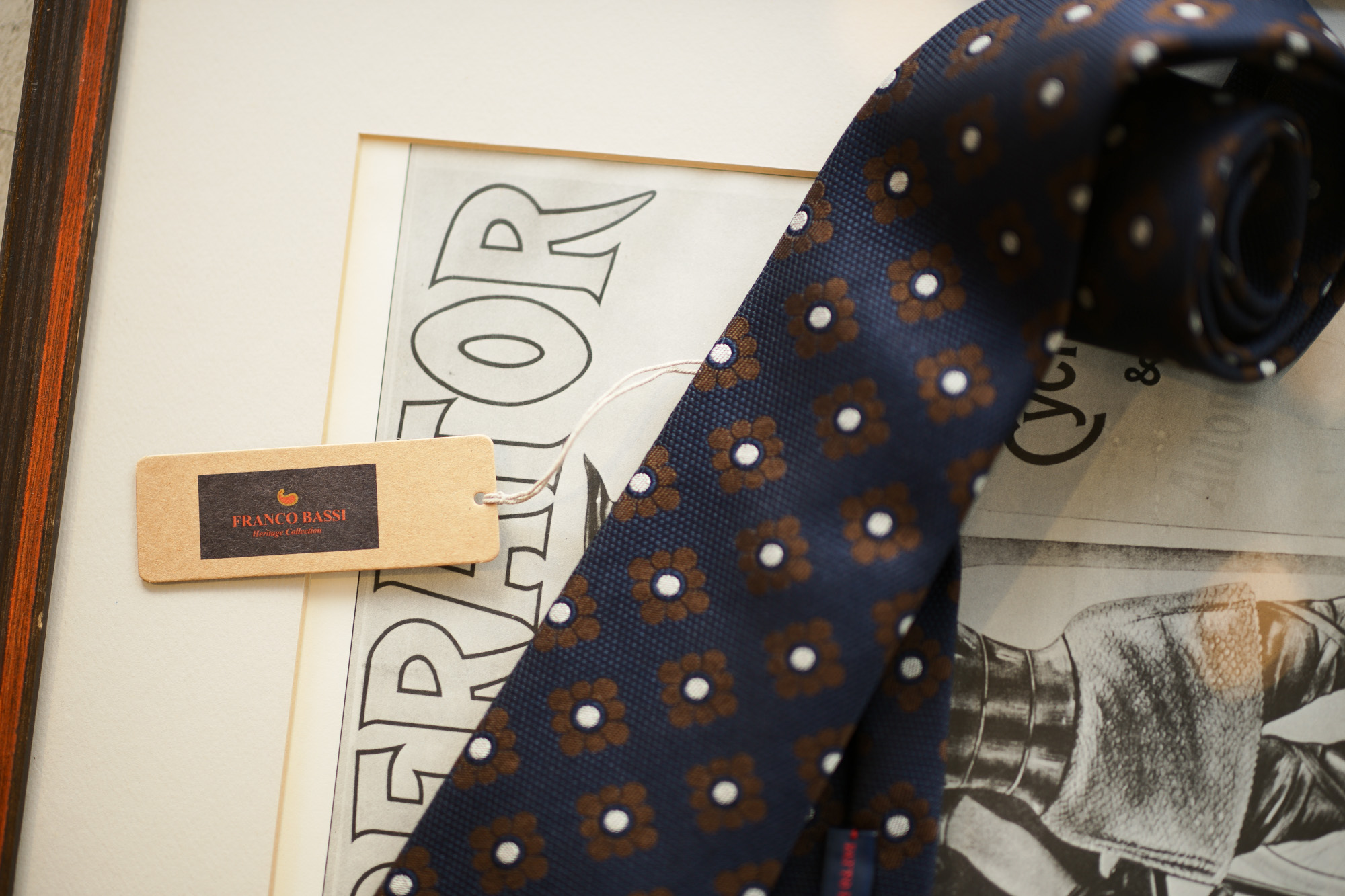 FRANCO BASSI (フランコバッシ) FLOWER TIE (フラワータイ) シルクコットン フラワー ネクタイ NAVY (ネイビー・4) Made in italy (イタリア製) 2018 秋冬新作 francobassi 愛知 名古屋 alto e diritto altoediritto アルトエデリット