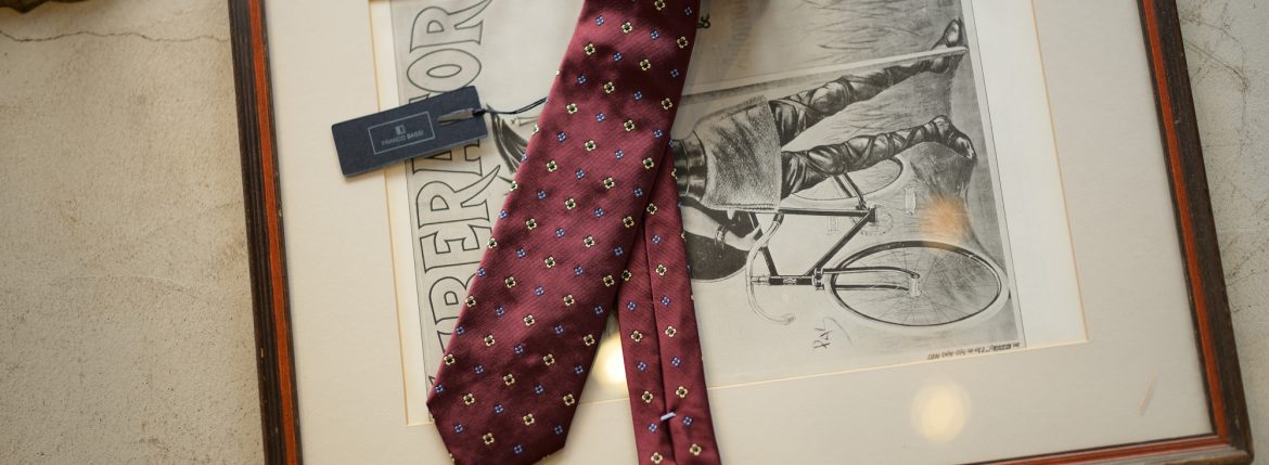 FRANCO BASSI (フランコバッシ) FLOWER TIE (フラワータイ) シルク ジャガード フラワー ネクタイ WINE (ワイン・3) Made in italy (イタリア製) 2018 秋冬新作 francobassi flowertie 愛知 名古屋 altoediritto アルトエデリット