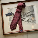 FRANCO BASSI (フランコバッシ) FLOWER TIE (フラワータイ) シルク ジャガード フラワー ネクタイ WINE (ワイン・3) Made in italy (イタリア製) 2018 秋冬新作のイメージ