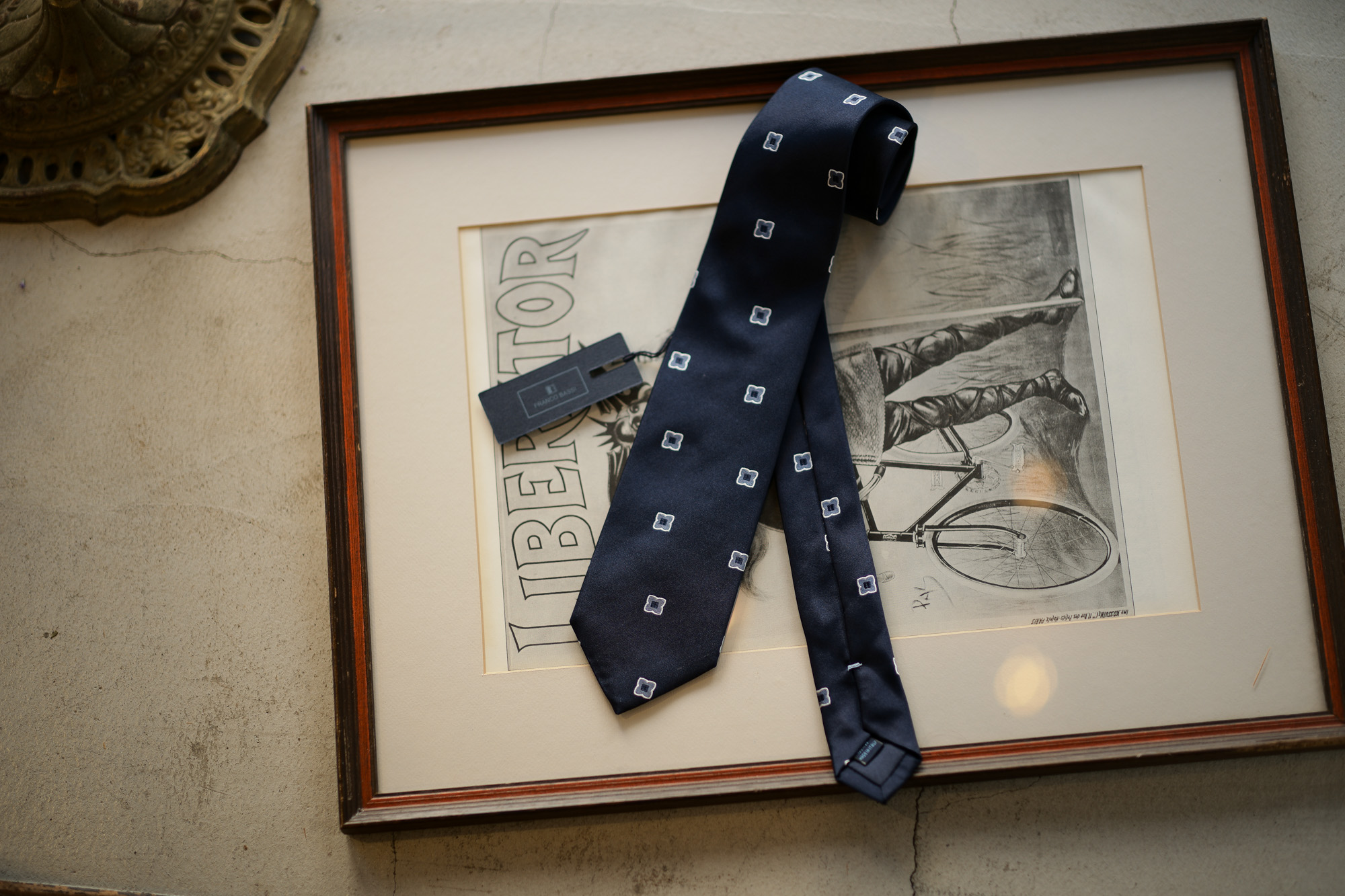 FRANCO BASSI (フランコバッシ) JACQUARD TIE (ジャガードタイ) シルク ジャガード 小紋柄 ネクタイ NAVY (ネイビー・2) Made in italy (イタリア製) 2018 秋冬新作 francobassi 愛知 名古屋 alto e diritto altoediritto アルトエデリット