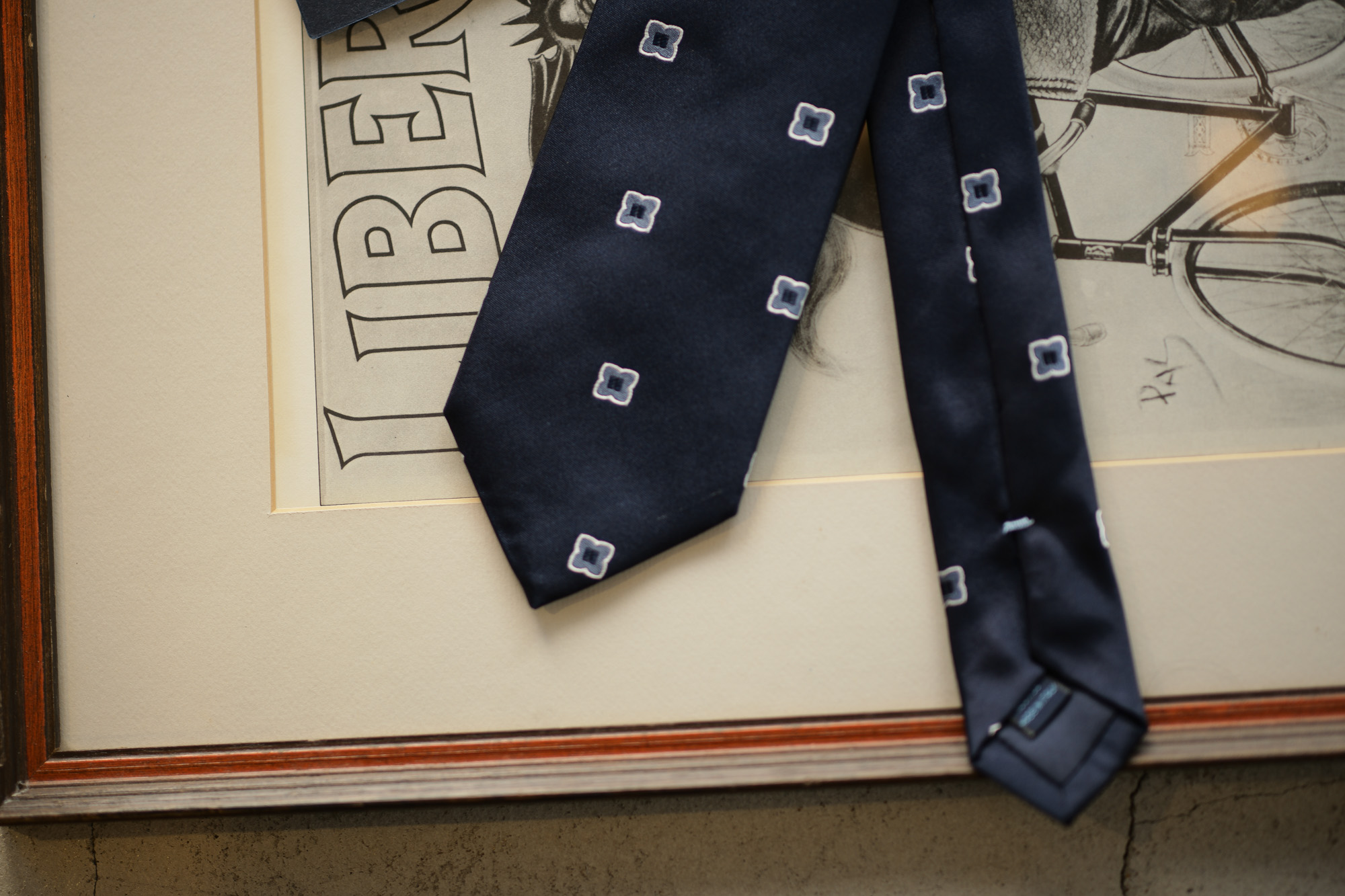 FRANCO BASSI (フランコバッシ) JACQUARD TIE (ジャガードタイ) シルク ジャガード 小紋柄 ネクタイ NAVY (ネイビー・2) Made in italy (イタリア製) 2018 秋冬新作 francobassi 愛知 名古屋 alto e diritto altoediritto アルトエデリット