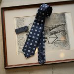 FRANCO BASSI (フランコバッシ) JACQUARD TIE (ジャガードタイ) シルク ジャガード 小紋柄 ネクタイ NAVY (ネイビー・4) Made in italy (イタリア製) 2018 秋冬新作のイメージ