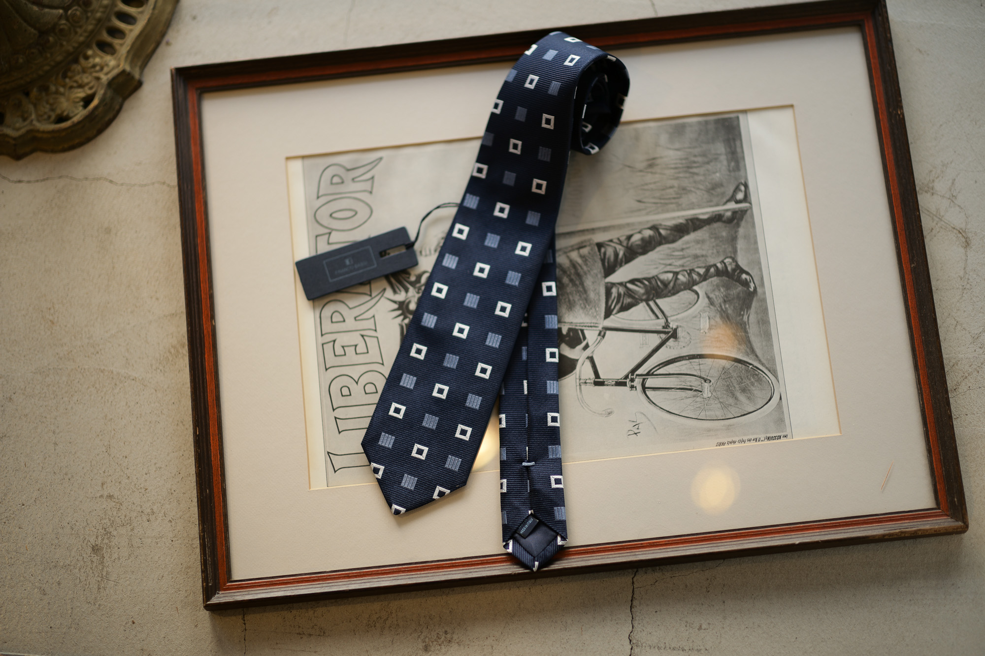 FRANCO BASSI (フランコバッシ) JACQUARD TIE (ジャガードタイ) シルク ジャガード 小紋柄 ネクタイ NAVY (ネイビー・4) Made in italy (イタリア製) 2018 秋冬新作 francobassi 愛知 名古屋 alto e diritto altoediritto アルトエデリット 