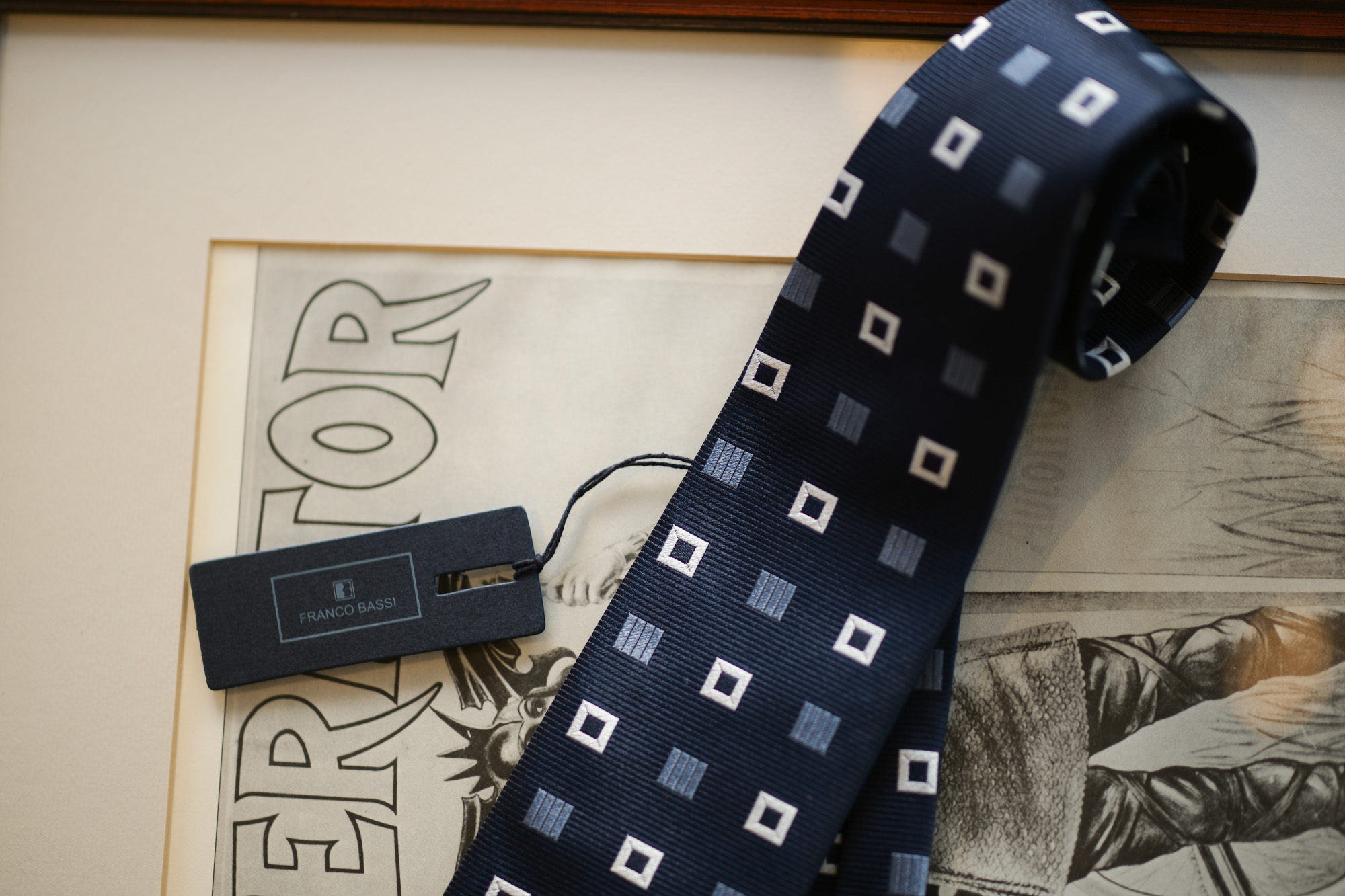 FRANCO BASSI (フランコバッシ) JACQUARD TIE (ジャガードタイ) シルク ジャガード 小紋柄 ネクタイ NAVY (ネイビー・4) Made in italy (イタリア製) 2018 秋冬新作 francobassi 愛知 名古屋 alto e diritto altoediritto アルトエデリット 