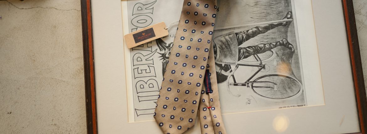 FRANCO BASSI (フランコバッシ) PAISLEY TIE (ペイズリータイ) シルクコットン ジャガード ペイズリー ネクタイ BEIGE (ベージュ・1) Made in italy (イタリア製) 2018 秋冬新作 francobassi flowertie 愛知 名古屋 altoediritto アルトエデリット