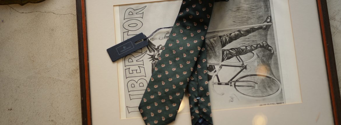 FRANCO BASSI (フランコバッシ) PAISLEY TIE (ペイズリータイ) シルク ジャガード ペイズリー ネクタイ GREEN (グリーン・2) Made in italy (イタリア製) 2018 秋冬新作 zanella 愛知 名古屋 Alto e Diritto アルト エ デリット alto e diritto アルトエデリット