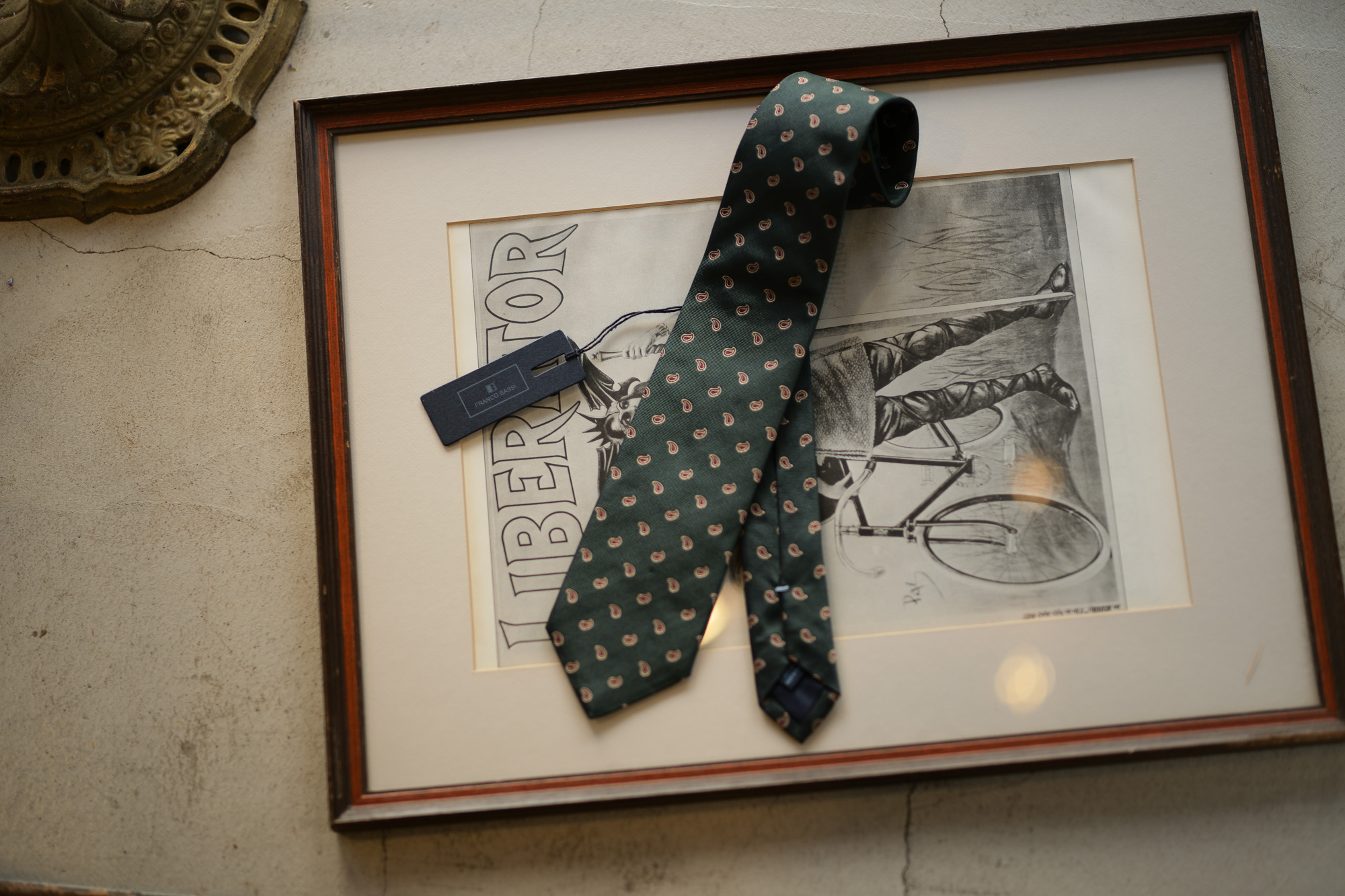 FRANCO BASSI (フランコバッシ) PAISLEY TIE (ペイズリータイ) シルク ジャガード ペイズリー ネクタイ GREEN (グリーン・2) Made in italy (イタリア製) 2018 秋冬新作 zanella 愛知 名古屋 Alto e Diritto アルト エ デリット alto e diritto アルトエデリット 