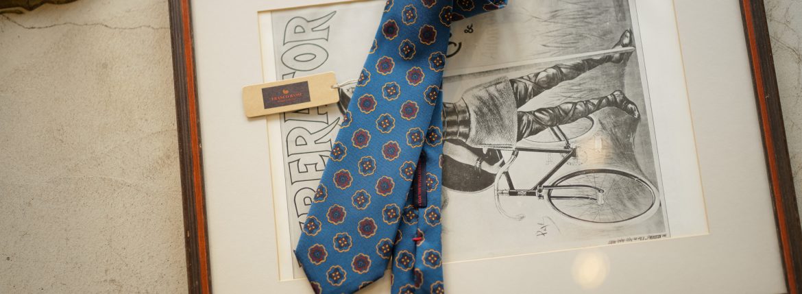 FRANCO BASSI (フランコバッシ) PRINT TIE (プリントタイ) シルク プリント 小紋柄 ネクタイ BLUE (ブルー・5) Made in italy (イタリア製) 2018 秋冬新作 francobassi 愛知 名古屋 alto e diritto altoediritto アルトエデリット