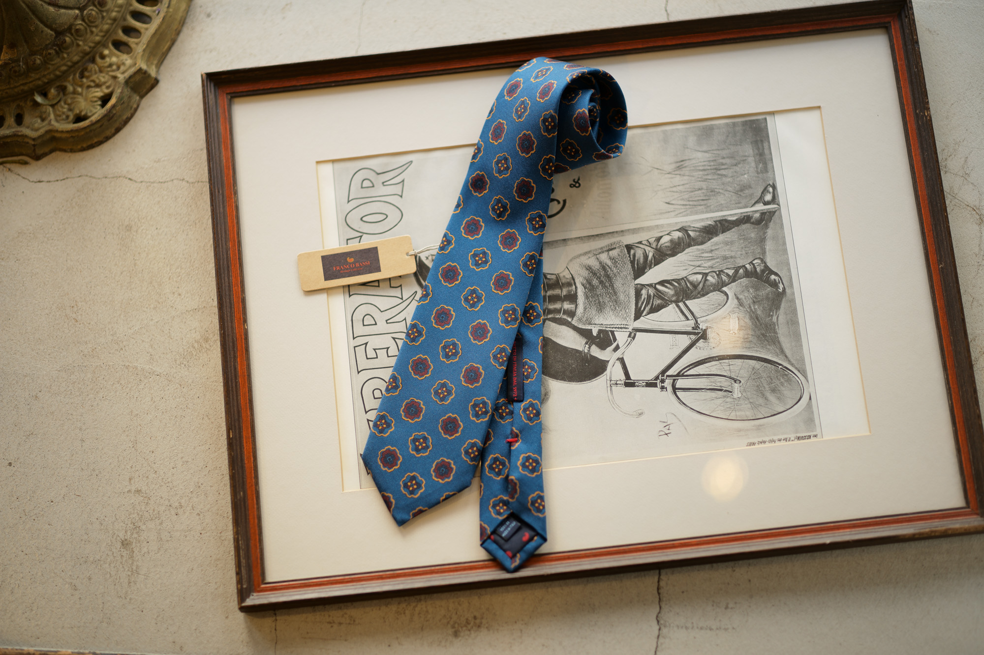 FRANCO BASSI (フランコバッシ) PRINT TIE (プリントタイ) シルク プリント 小紋柄 ネクタイ BLUE (ブルー・5) Made in italy (イタリア製) 2018 秋冬新作 francobassi 愛知 名古屋 alto e diritto altoediritto アルトエデリット