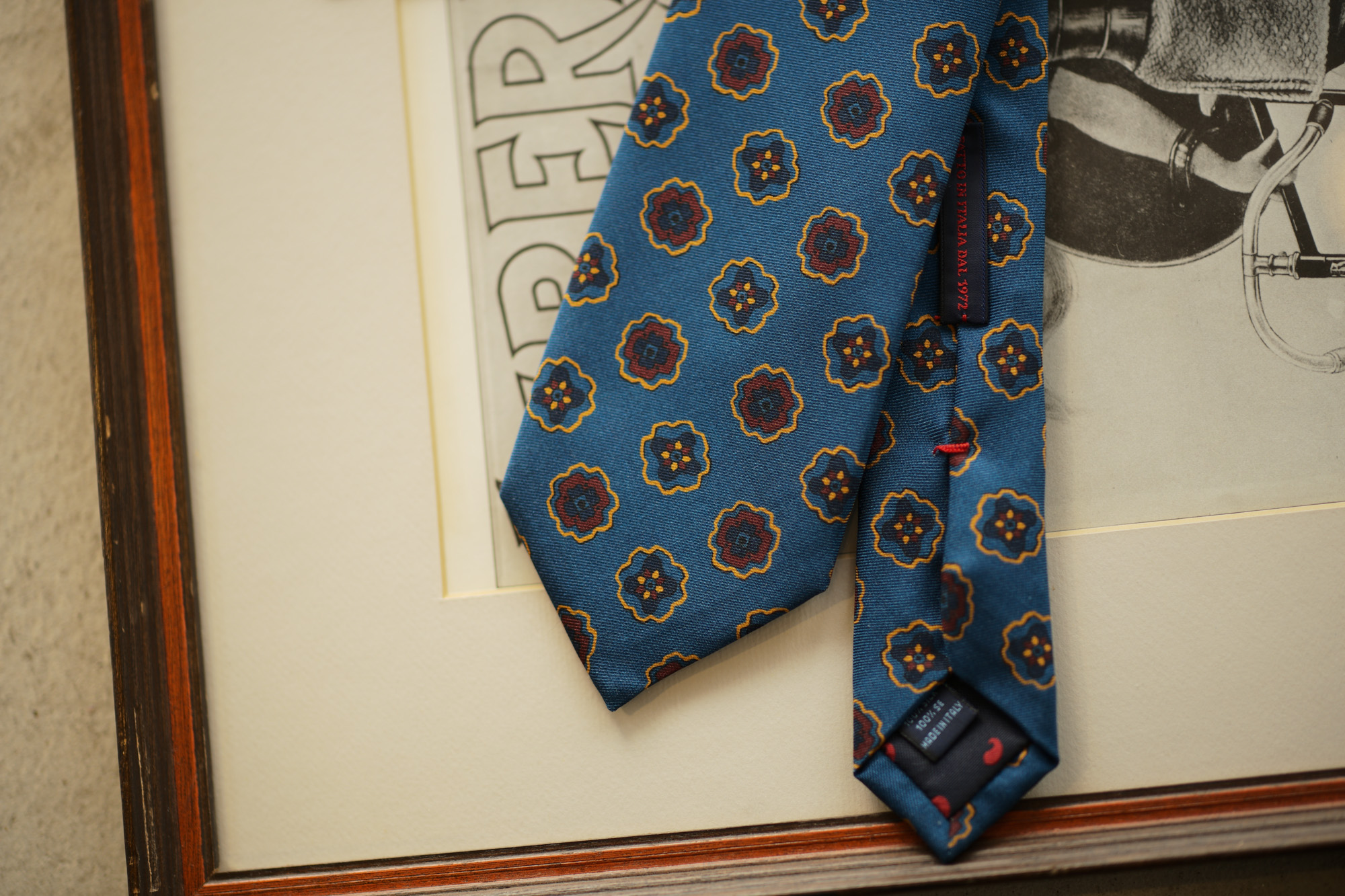 FRANCO BASSI (フランコバッシ) PRINT TIE (プリントタイ) シルク プリント 小紋柄 ネクタイ BLUE (ブルー・5) Made in italy (イタリア製) 2018 秋冬新作 francobassi 愛知 名古屋 alto e diritto altoediritto アルトエデリット