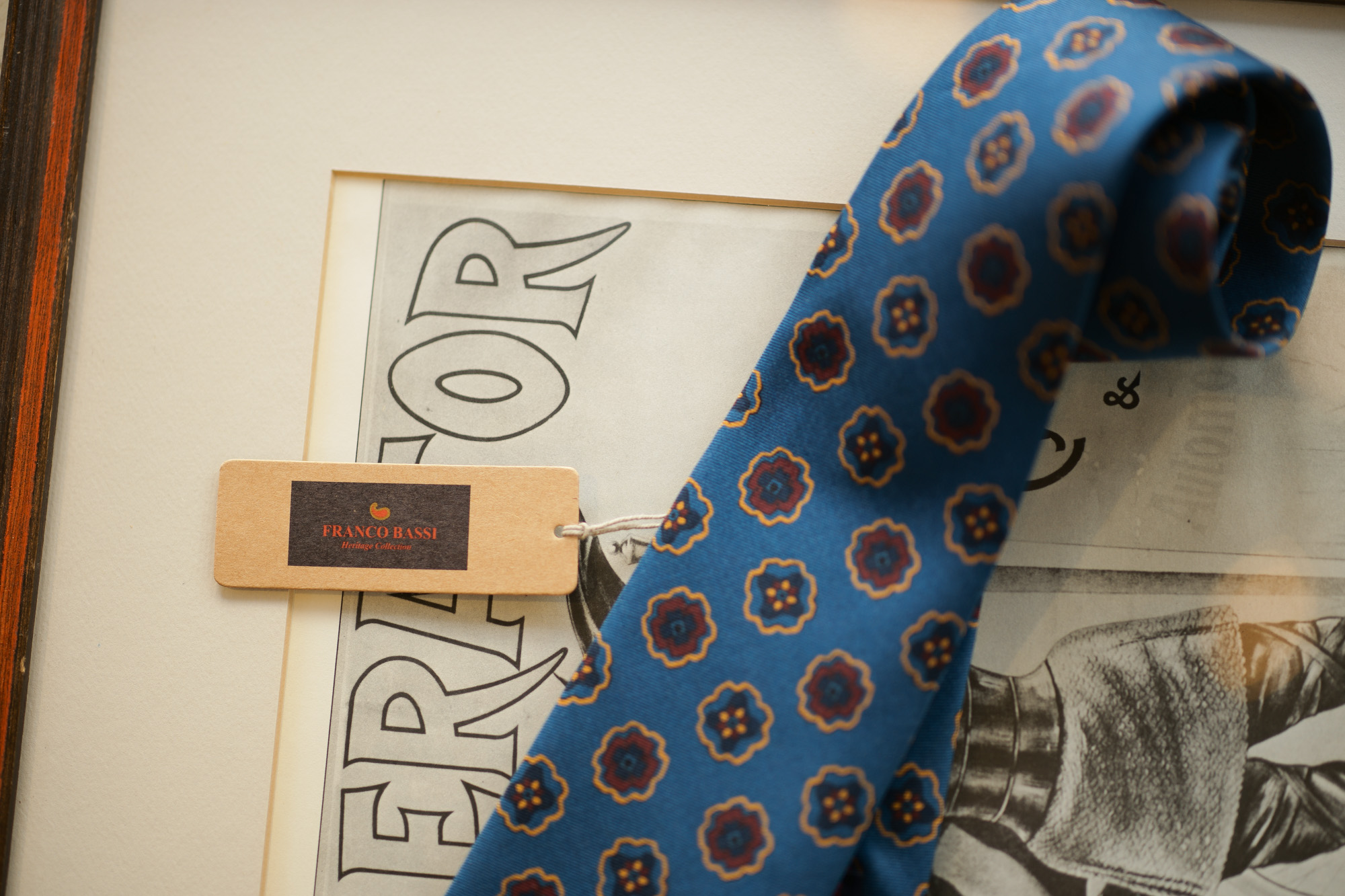 FRANCO BASSI (フランコバッシ) PRINT TIE (プリントタイ) シルク プリント 小紋柄 ネクタイ BLUE (ブルー・5) Made in italy (イタリア製) 2018 秋冬新作 francobassi 愛知 名古屋 alto e diritto altoediritto アルトエデリット