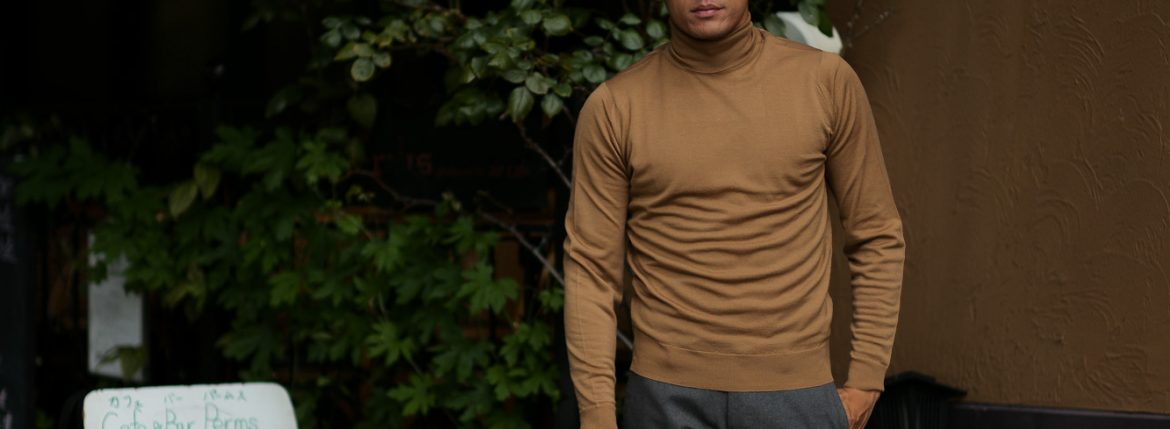 JOHN SMEDLEY (ジョンスメドレー) ORTA (オルタ) 30G Merino Wool (30ゲージメリノウール) タートルネックセーター CAMEL(キャメル) Made in England (イギリス製) 2018 秋冬新作 johnsmedley ジョンスメドレー 愛知 名古屋 ZODIAC ゾディアック alto e diritto altoediritto アルトエデリット タートル