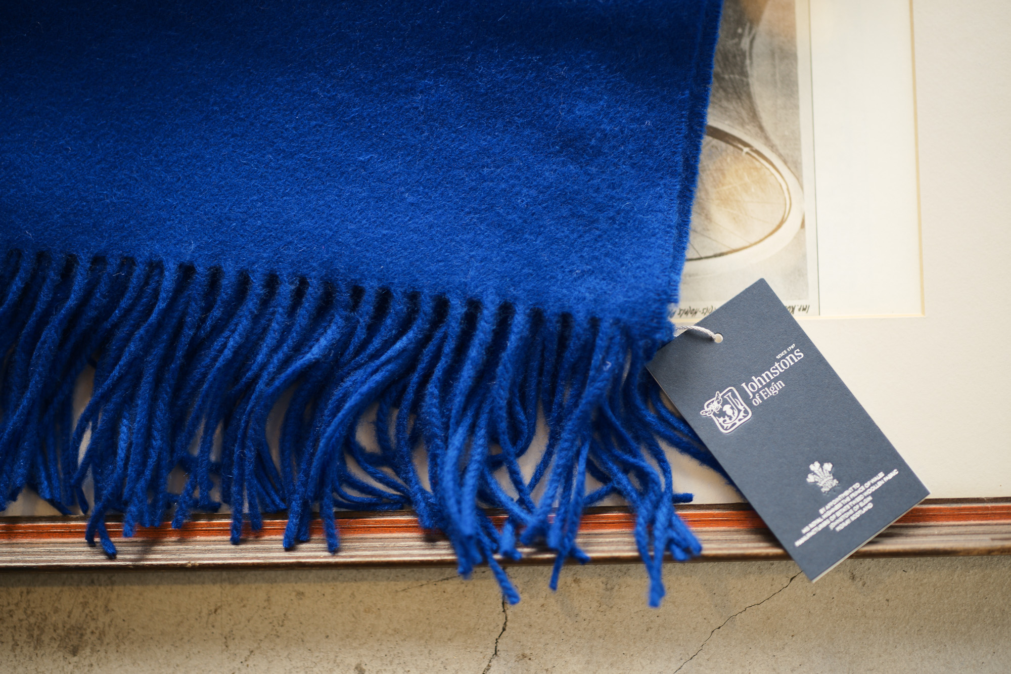 Johnstons (ジョンストンズ) WA56 STOLE Cashmere 100% カシミア 大判 ストール Bright Blue (ブライトブルー・SD0404) Made in Scotland (スコットランド製) 2018 秋冬新作 愛知　名古屋 alto e diritto アルトエデリット altoediritto