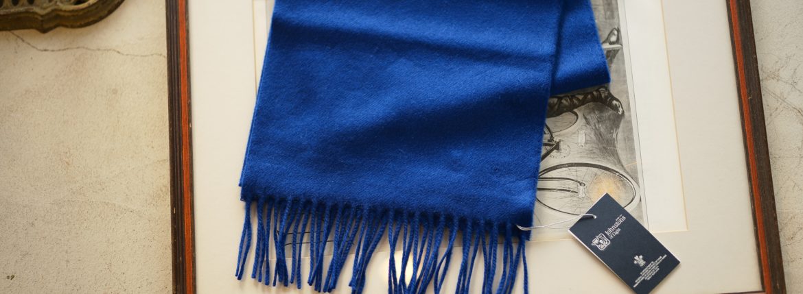 Johnstons (ジョンストンズ) WA57 MUFFLER STOLE Cashmere 100% カシミア マフラー Bright Blue (ブライトブルー・SD0404) Made in Scotland (スコットランド製) 2018 秋冬新作 愛知 名古屋 alto e diritto altoediritto アルトエデリット ストール ジョンストンズ