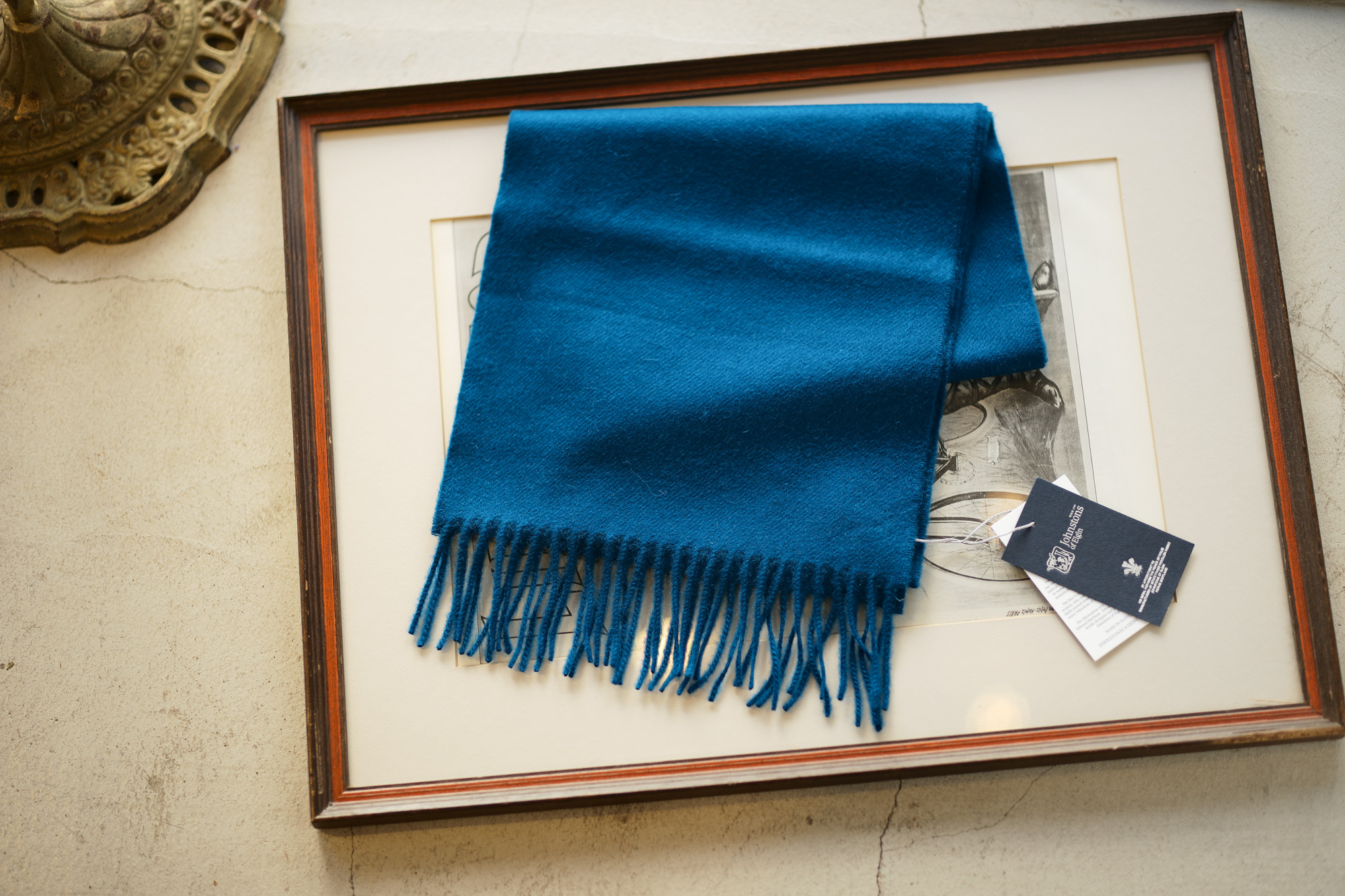 Johnstons (ジョンストンズ) WA57 MUFFLER STOLE Cashmere 100% カシミア マフラー Peacock (ピーコック・SC7140) Made in Scotland (スコットランド製) 2018 秋冬新作 愛知 名古屋 alto e diritto altoediritto アルトエデリット ストール ジョンストンズ