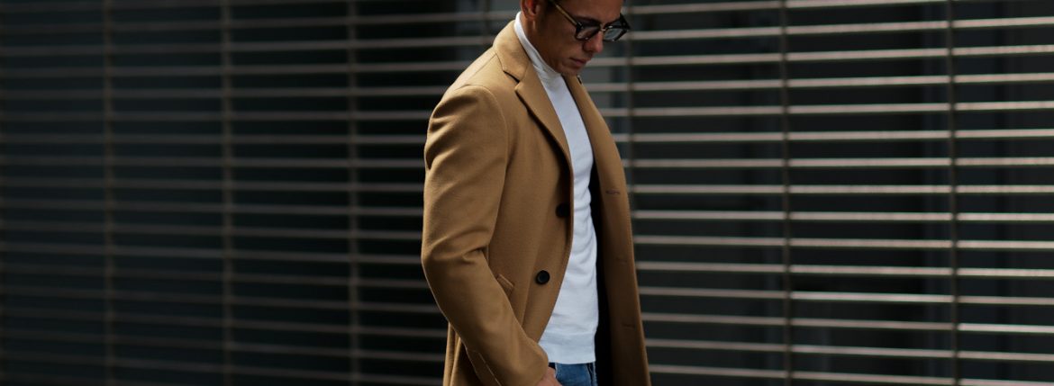 LARDINI (ラルディーニ) Spolverino Chester coat (スポルベリーノ チェスターコート) フラノウール生地 シングル チェスターコート CAMEL (キャメル・1) Made in italy (イタリア製) 2018 秋冬新作 alto e diritto altoediritto アルトエデリット