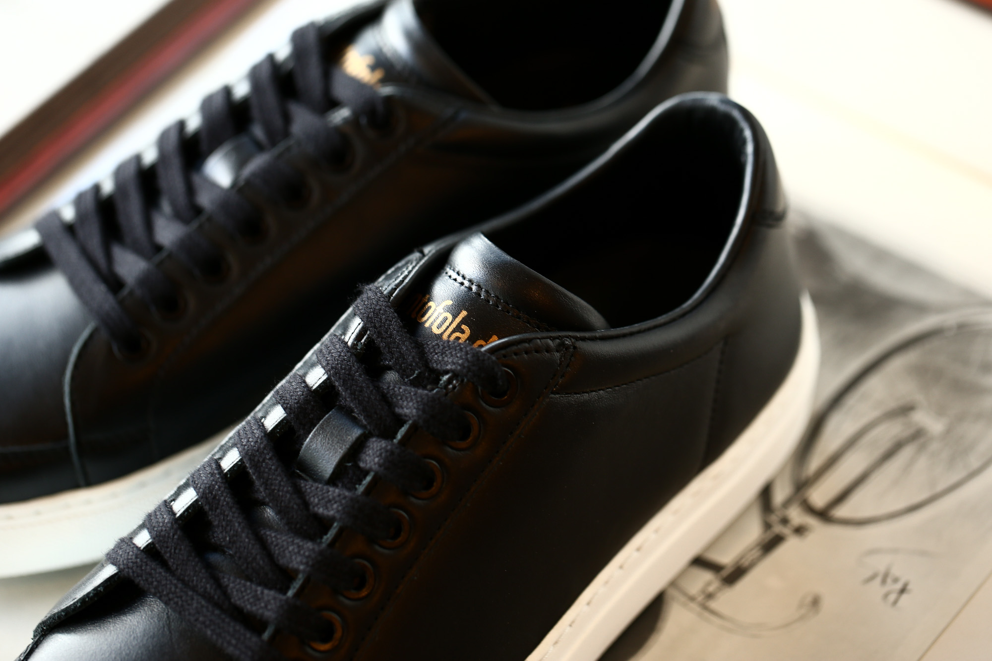 Pantofola d'Oro (パントフォラドーロ) TSL20 CALF LEATHER ローカット レザー スニーカー BLACK (ブラック・BLK) made in italy (イタリア製) 2018 秋冬新作 愛知 名古屋 alto e diritto altoediritto pantofoladoro パントフォラドーロ