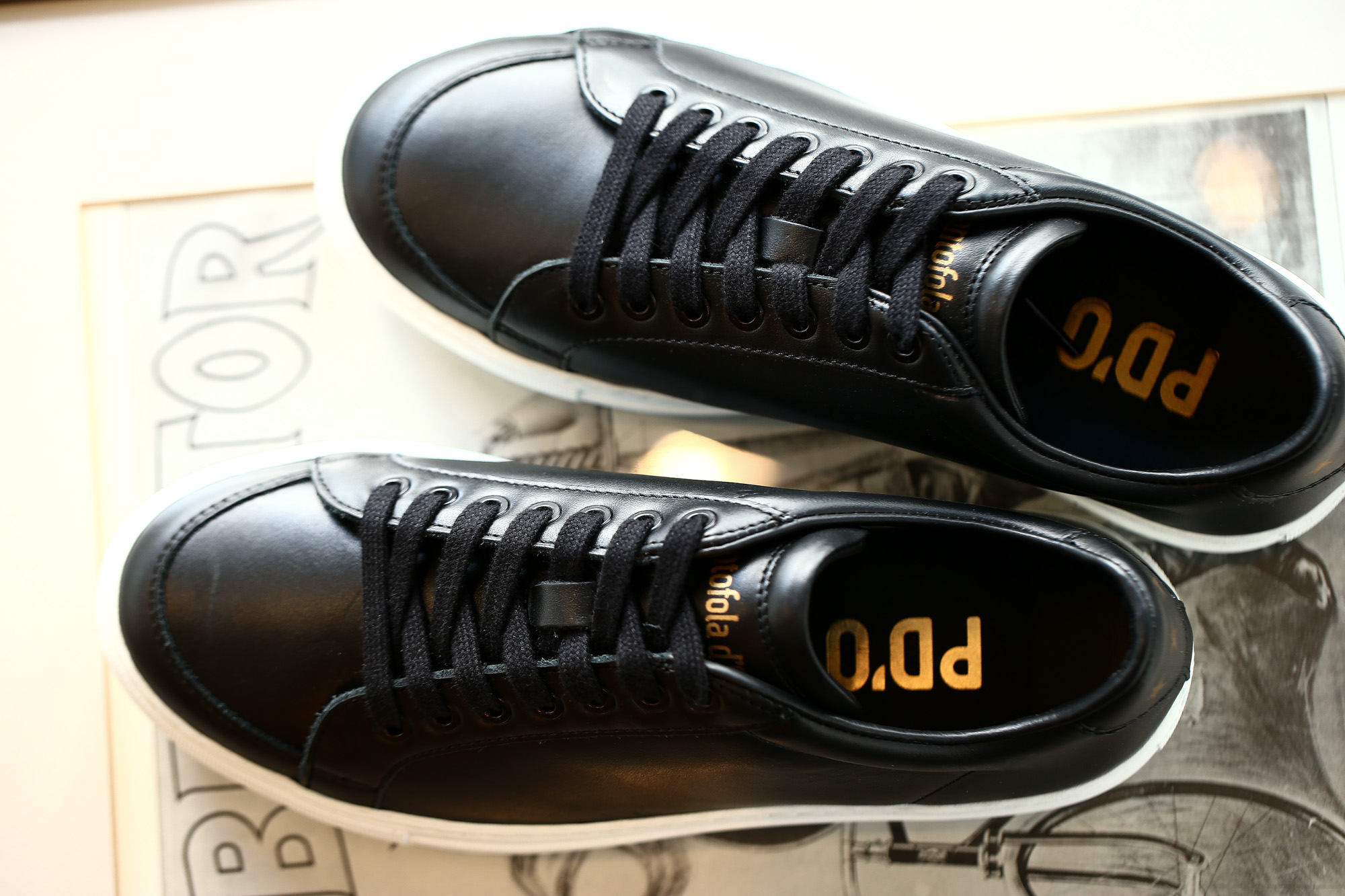 Pantofola d'Oro (パントフォラドーロ) TSL20 CALF LEATHER ローカット レザー スニーカー BLACK (ブラック・BLK) made in italy (イタリア製) 2018 秋冬新作 愛知 名古屋 alto e diritto altoediritto pantofoladoro パントフォラドーロ