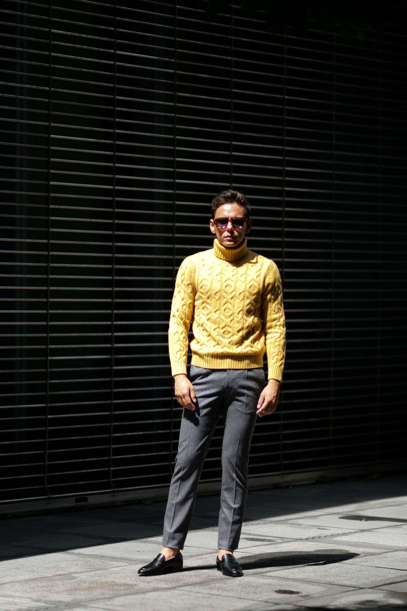 Settefili Cashmere (セッテフィーリ カシミア) Dolcevita Treccia Corona (カシミア タートルネック セーター) ローゲージ カシミア ニット セーター MUSTARD (マスタード・CG102) made in italy (イタリア製) 2018 秋冬新作 settefilicashmere 愛知 名古屋 alto e diritto アルトエデリット