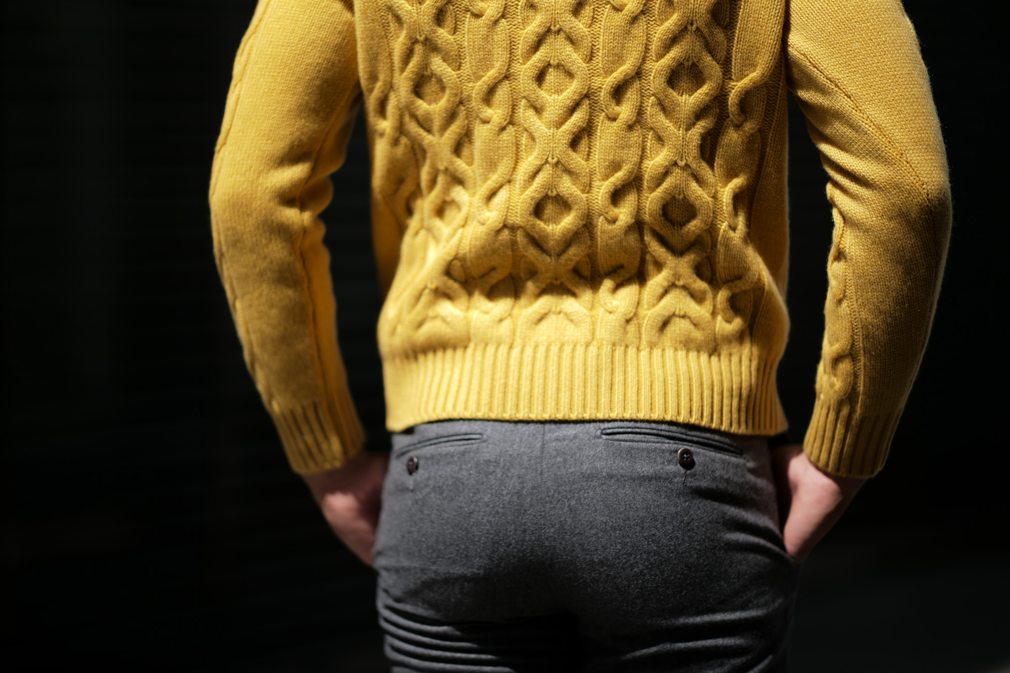 Settefili Cashmere (セッテフィーリ カシミア) Dolcevita Treccia Corona (カシミア タートルネック セーター) ローゲージ カシミア ニット セーター MUSTARD (マスタード・CG102) made in italy (イタリア製) 2018 秋冬新作 settefilicashmere 愛知 名古屋 alto e diritto アルトエデリット