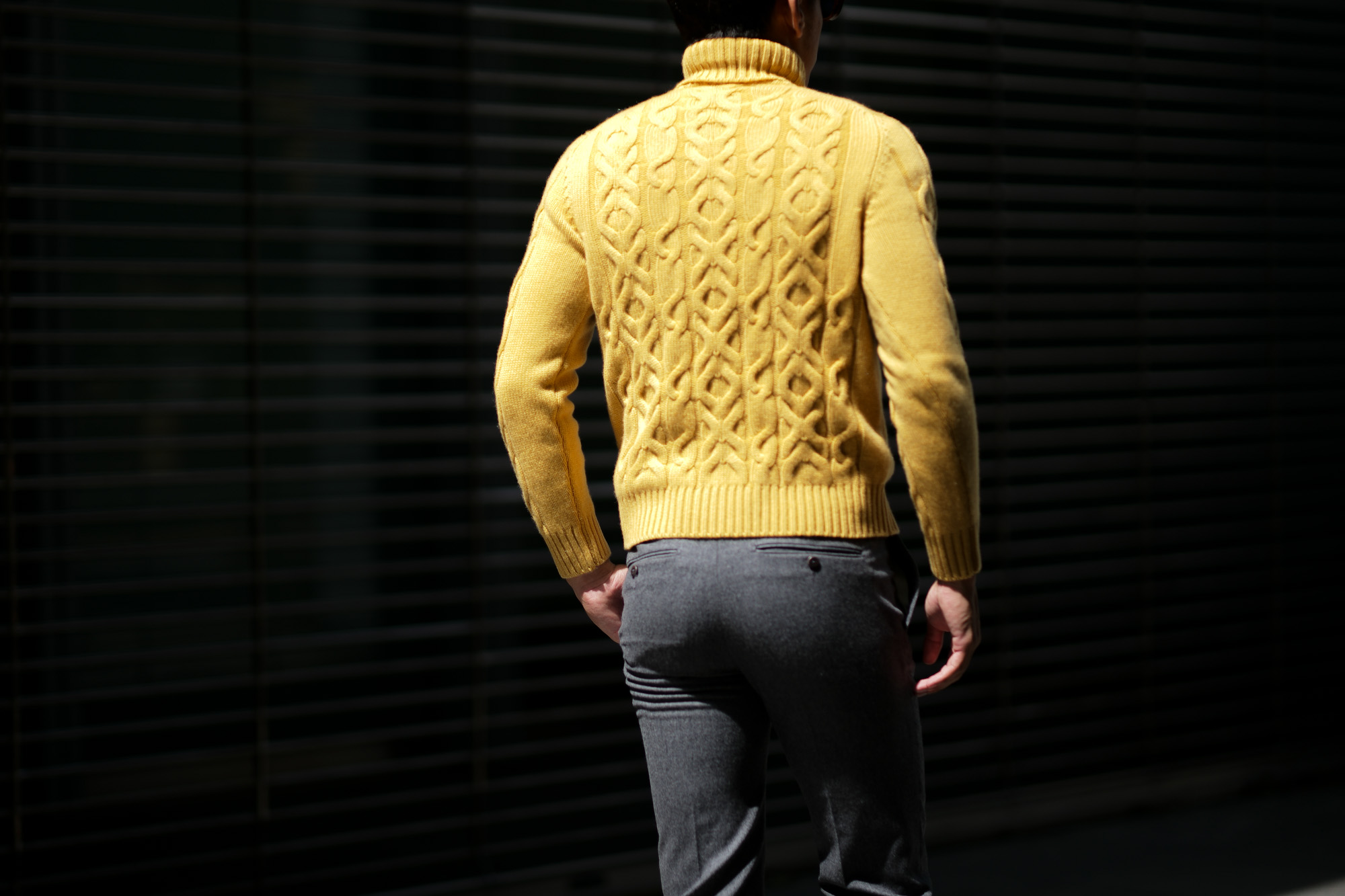 Settefili Cashmere (セッテフィーリ カシミア) Dolcevita Treccia Corona (カシミア タートルネック セーター) ローゲージ カシミア ニット セーター MUSTARD (マスタード・CG102) made in italy (イタリア製) 2018 秋冬新作 settefilicashmere 愛知 名古屋 alto e diritto アルトエデリット