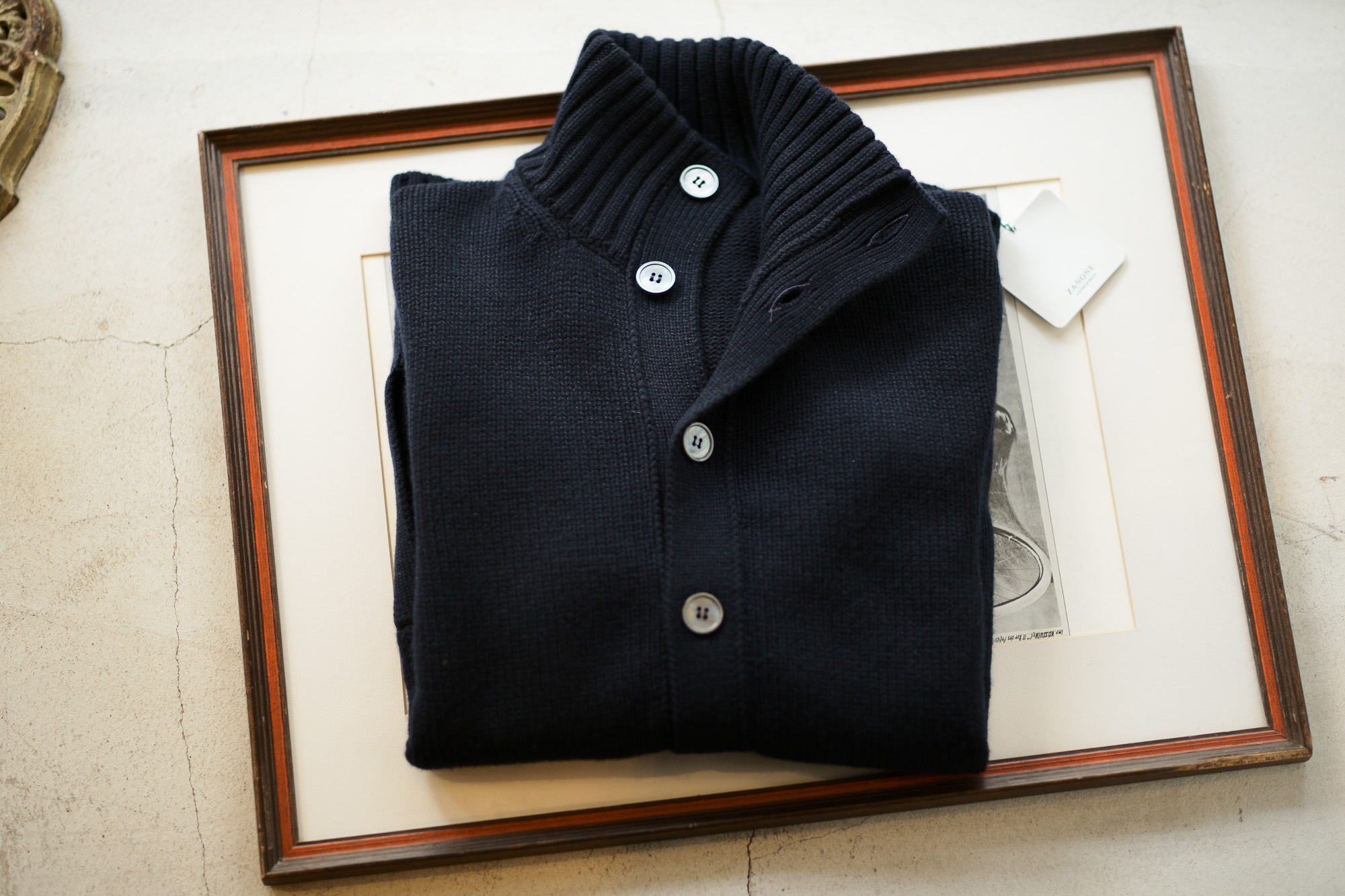 ZANONE (ザノーネ) CHIOTO Kyoto Cashmere (キョウト カシミア) ミドルゲージ カシミア ニット カーディガン ジャケット NAVY (ネイビー・Z1375) made in italy (イタリア製) 2018 秋冬新作 愛知 名古屋 alto e diritto アルトエデリットカシミヤ