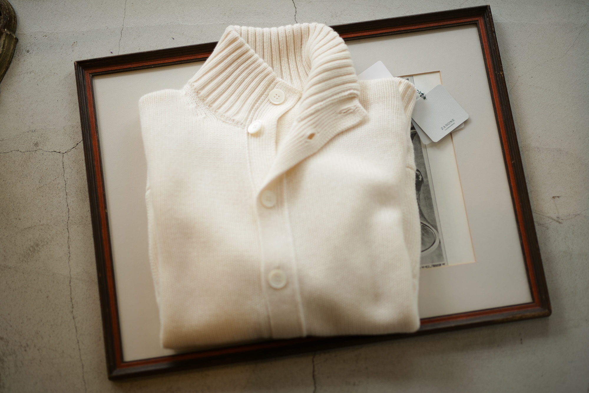 ZANONE (ザノーネ) CHIOTO Kyoto Cashmere (キョウト カシミア) ミドルゲージ カシミア ニット カーディガン ジャケット OFF WHITE (オフホワイト・Z4918) made in italy (イタリア製) 2018 秋冬新作 愛知 名古屋 alto e diritto アルトエデリットカシミヤ